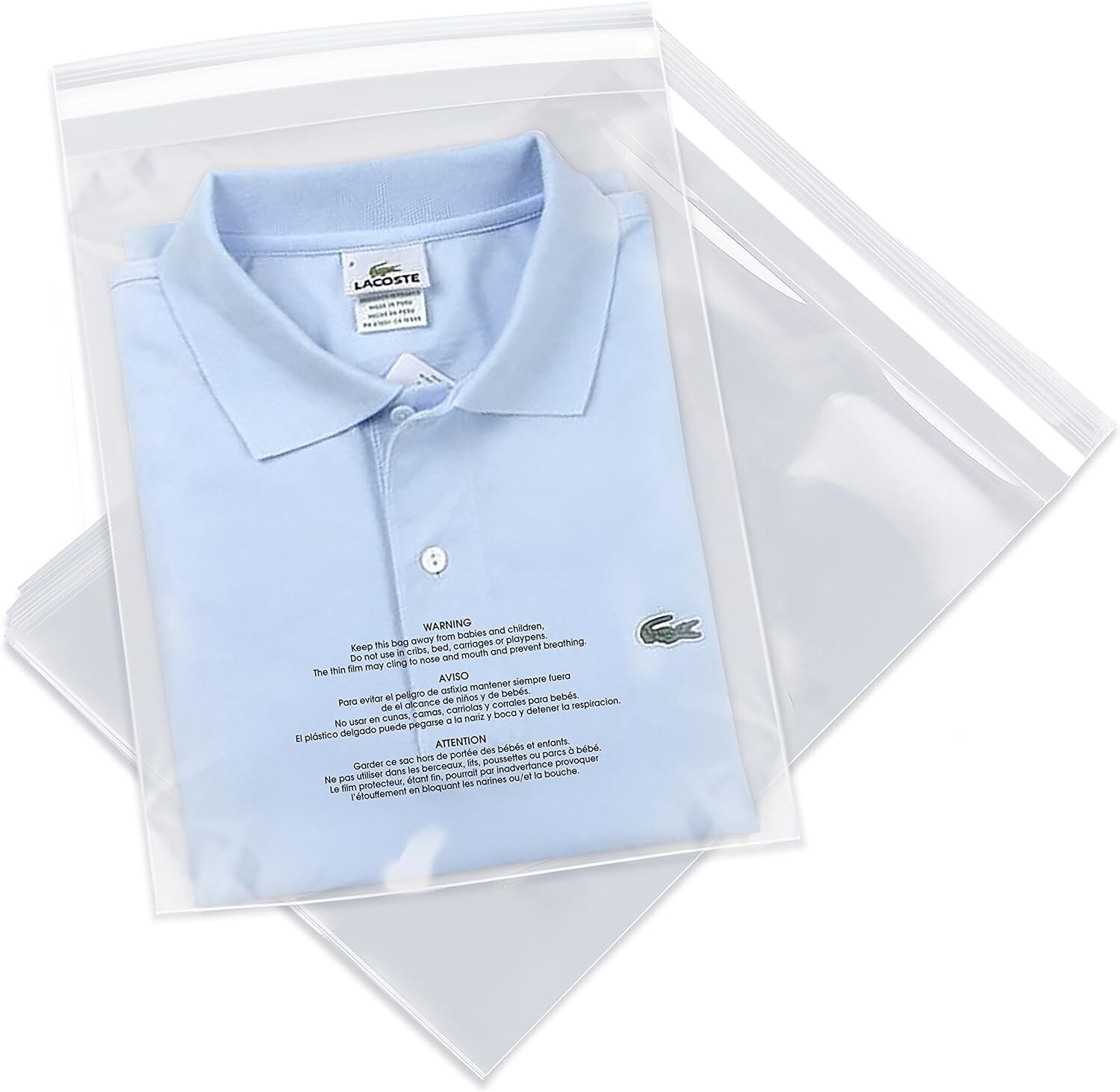 Poly Bags Resealable Suffocation Warning Clear Merchandise 1.5 mil Opp Cell Bag