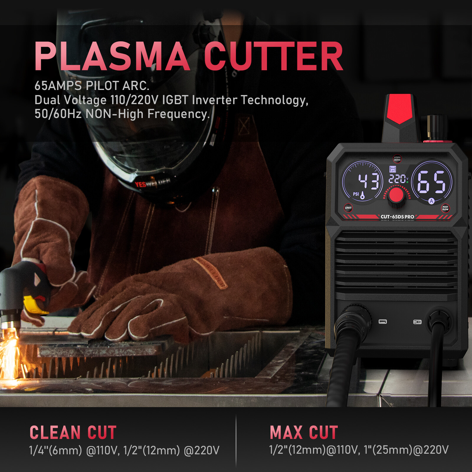 50Amp Air Power 110/220V Dual Voltage IGBT Inverter Plasma Cutting Machine