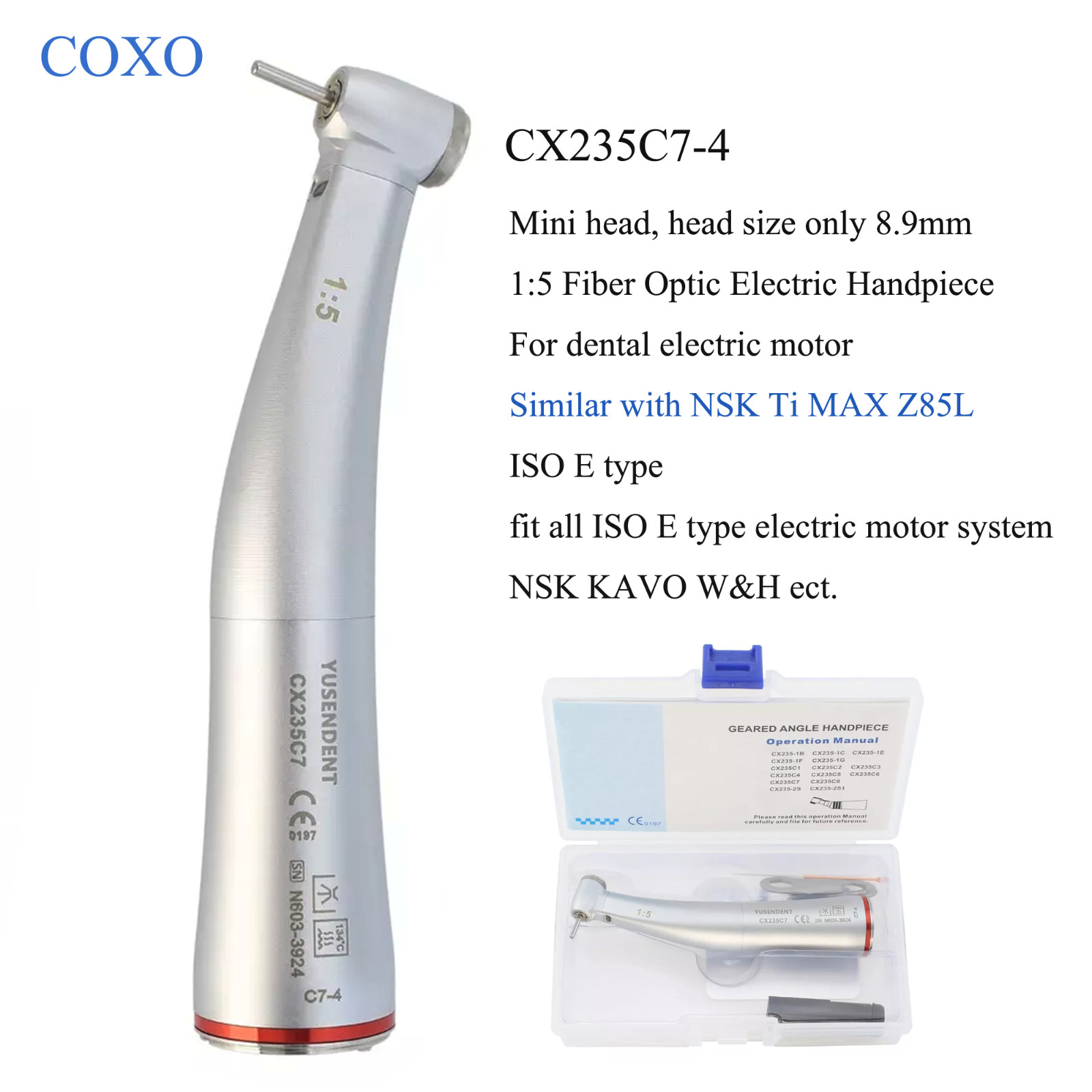 COXO Dental Slow Speed Handpiece 6:1/8:1 Endo 1:5 Electric 1:1 Contra Angle NSK