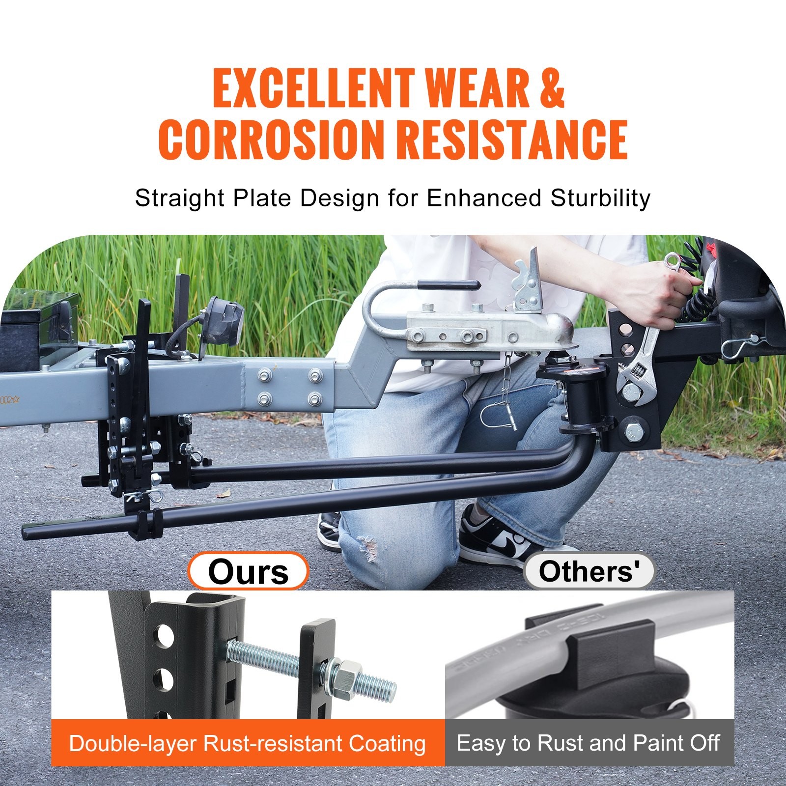 Weight Distribution Hitch, 1,500 lbs Weight Distributing Hitches Kit with Sway C