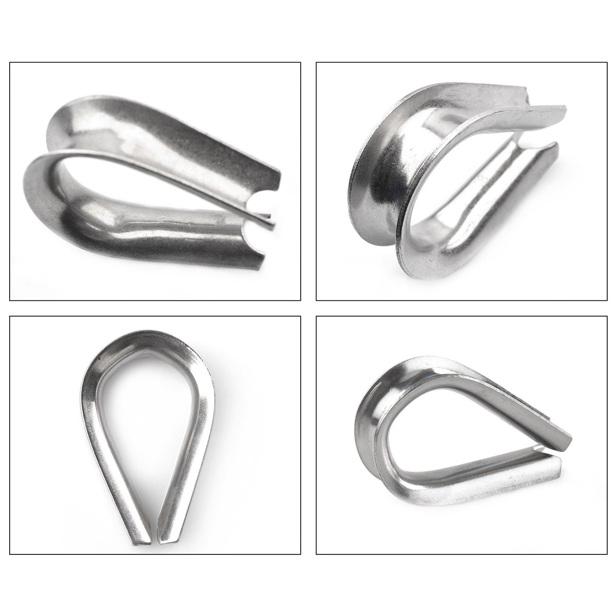 304 Stainless Steel Wire Thimble Cable End Loop Rigging For M1.5-M32 Rope