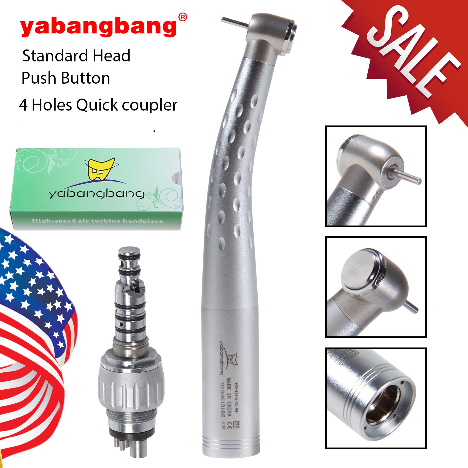 KAVO Style Dental High Speed Handpiece + 4 Hole Quick Coupler 360° Swivel