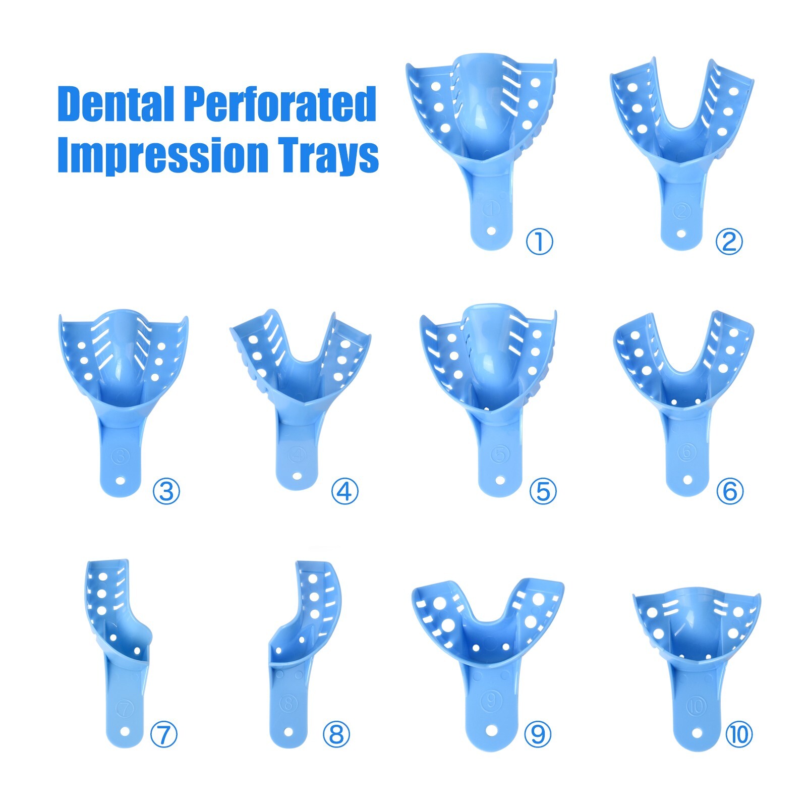 OneMed Disposable Dental Impression Trays Perforated -Choose Sizes 10/Pack