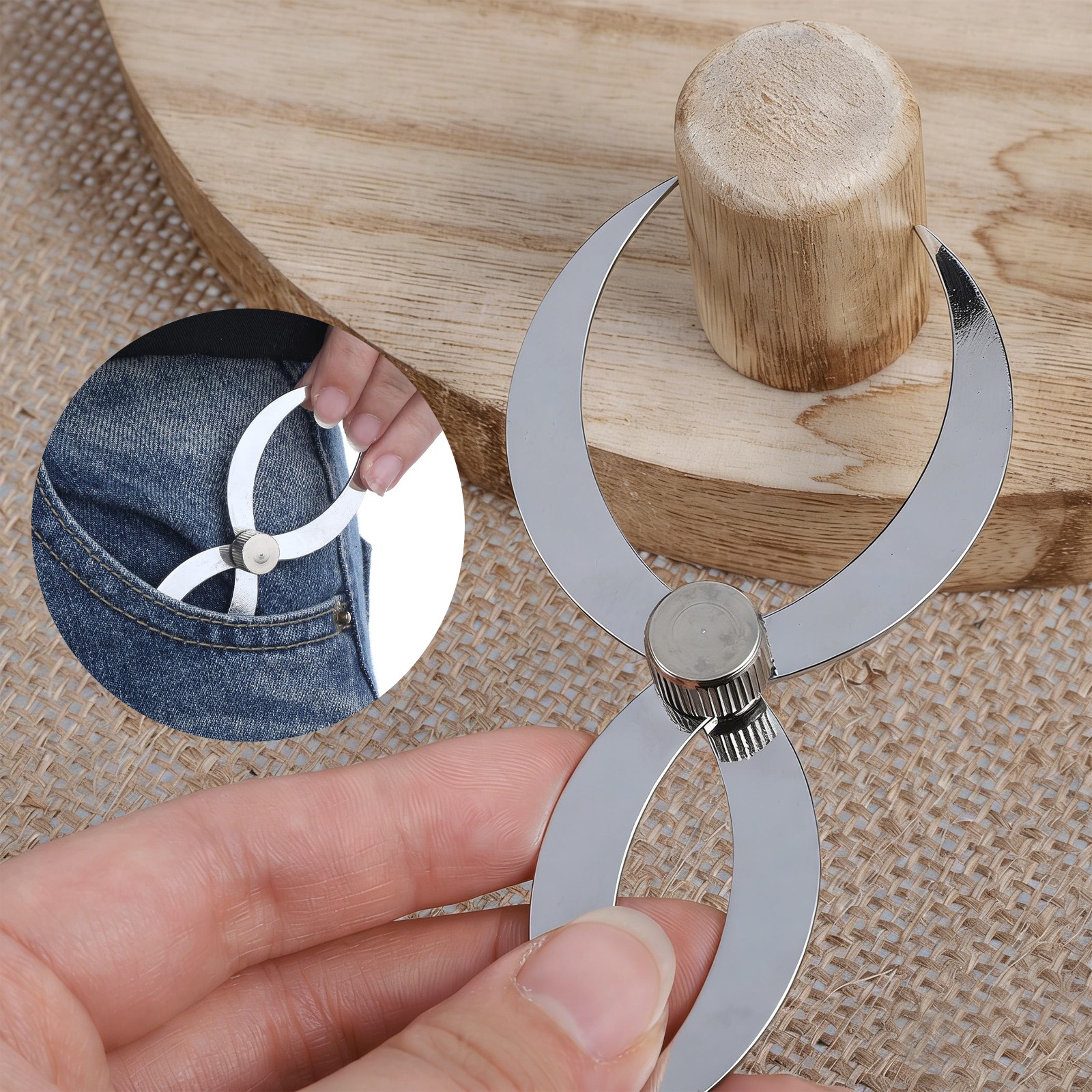 Inside Outside Caliper Gauge Double Ended Bowl Caliper Clearance Measuring Ruler