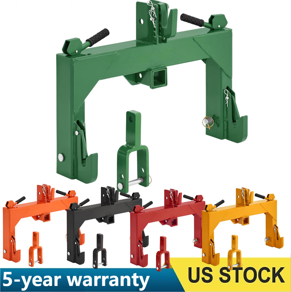 3Point Quick Hitch w/Versatile Adapter 2″ Receiver for Category 1 Tractor 3000lb