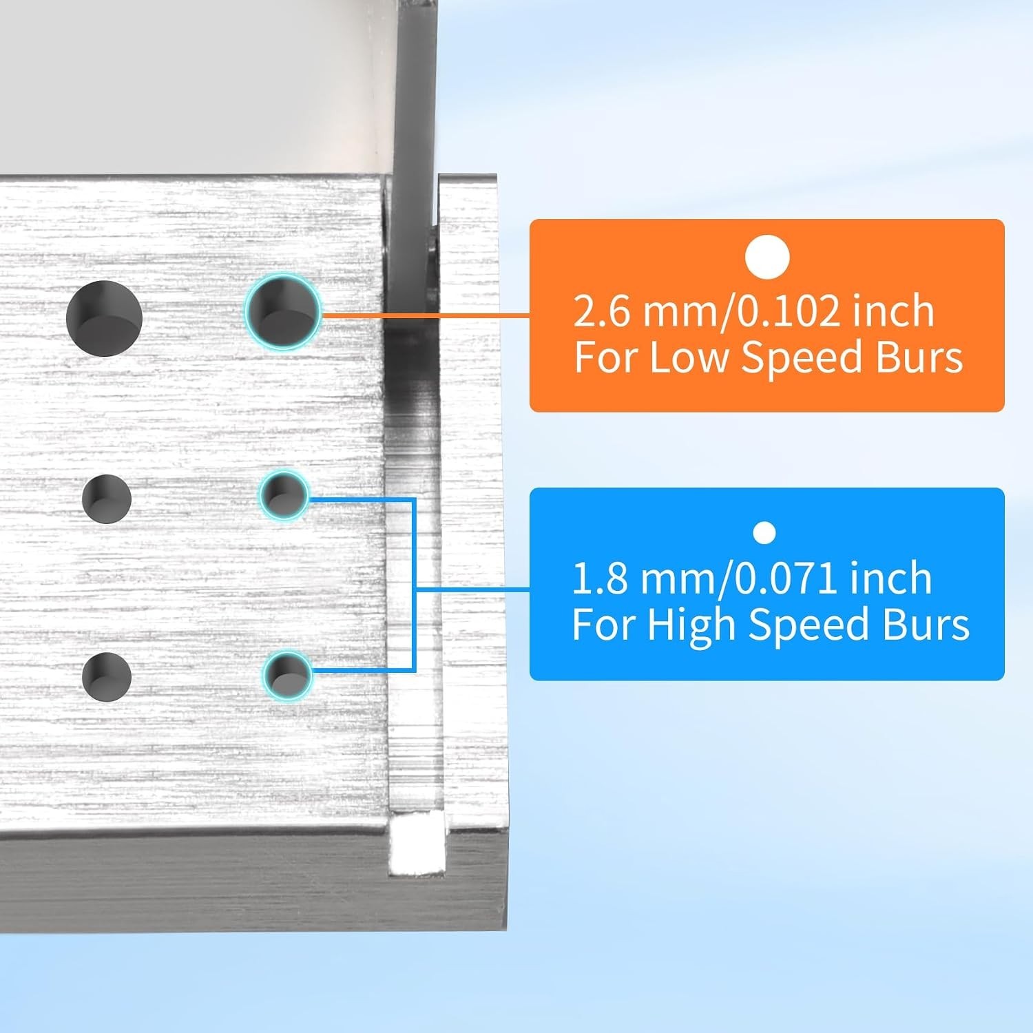 Gold Aluminum Dental Bur Holders – High-Speed Drill Storage with Flip-Top Access