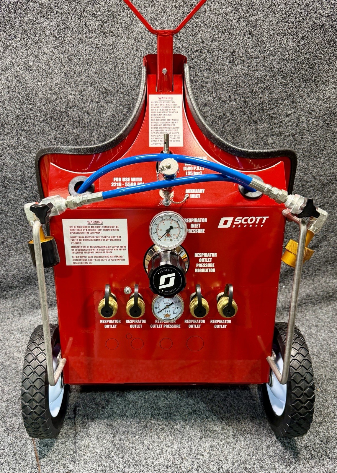 3M 805826-01 Scott Safety Mobile Air Cylinder Cart, 4 Outlet, 2 Cylinder, SCBA
