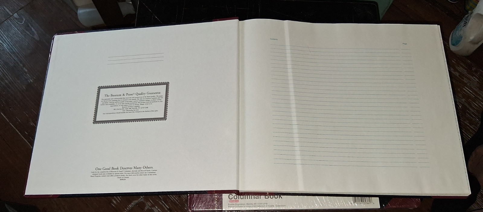 Pair (2) Boorum & Pease Columnar Book 36 Column Black Cover, 150 Pages (2515036)