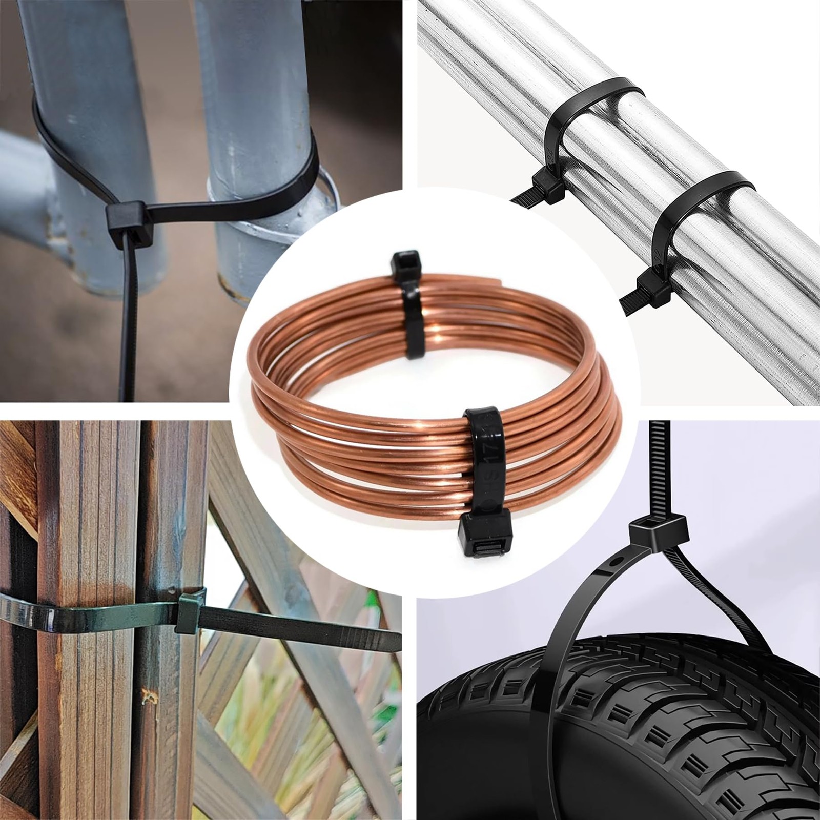 Black Zip Ties Heavy Duty 20 Inch Outdoor 250lb Extra Large Cable Tie Wraps Long
