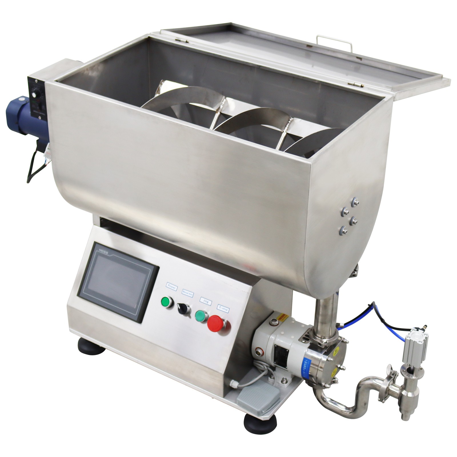 10-50000ml Rotary Pump Filling Machine Liquid Paste Filler 80L Mixing Hopper110V