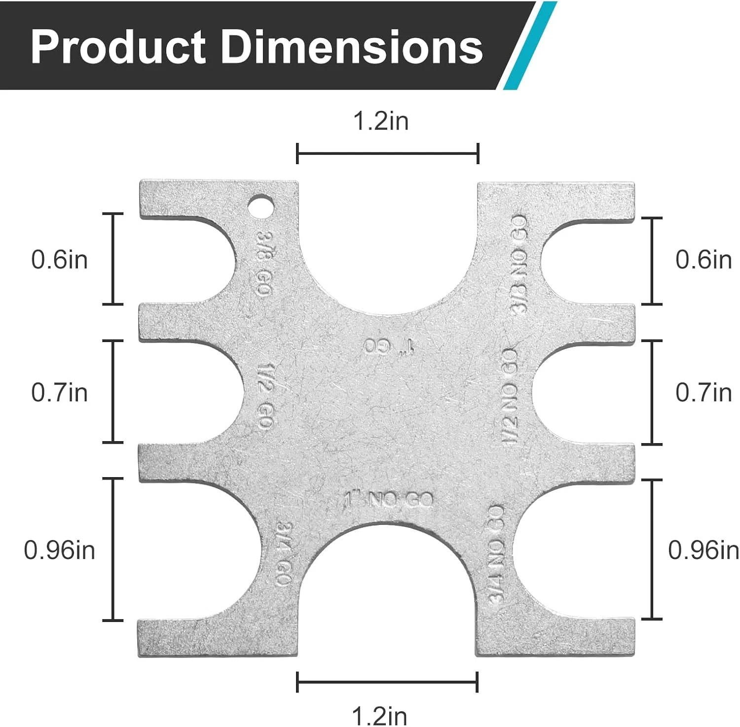 23080 PEX Crimp Tool Go/No-Go Gauge, 3/8 Inch Plumbing Fittings for Sharkbite, P