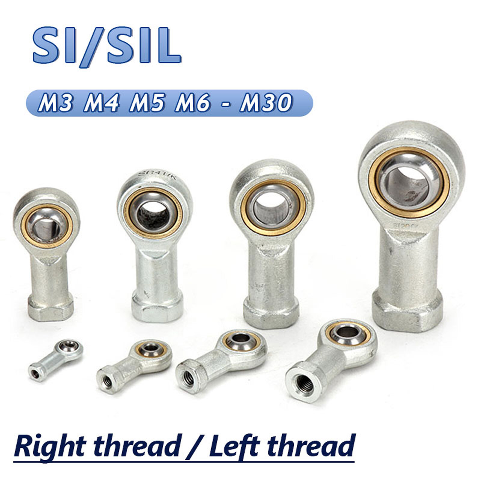 Female Rod End Bearing Rose Joint M3 M4 M5 M6 M8 M10-M30 Right/Left Hand Thread