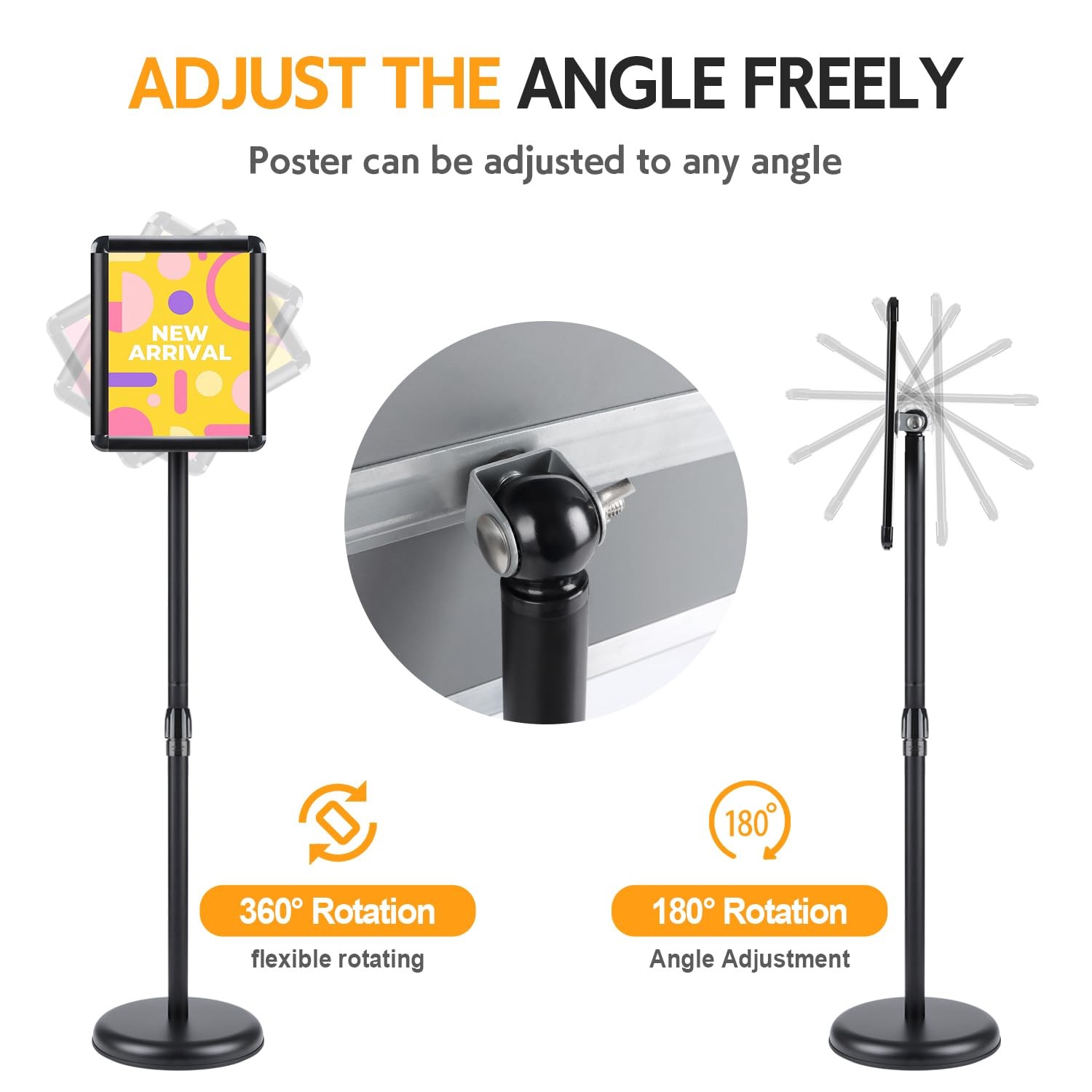 Floor Standing Sign Holder Stand, 8.5×11 Inches Stand Up Sign Holder with 360…