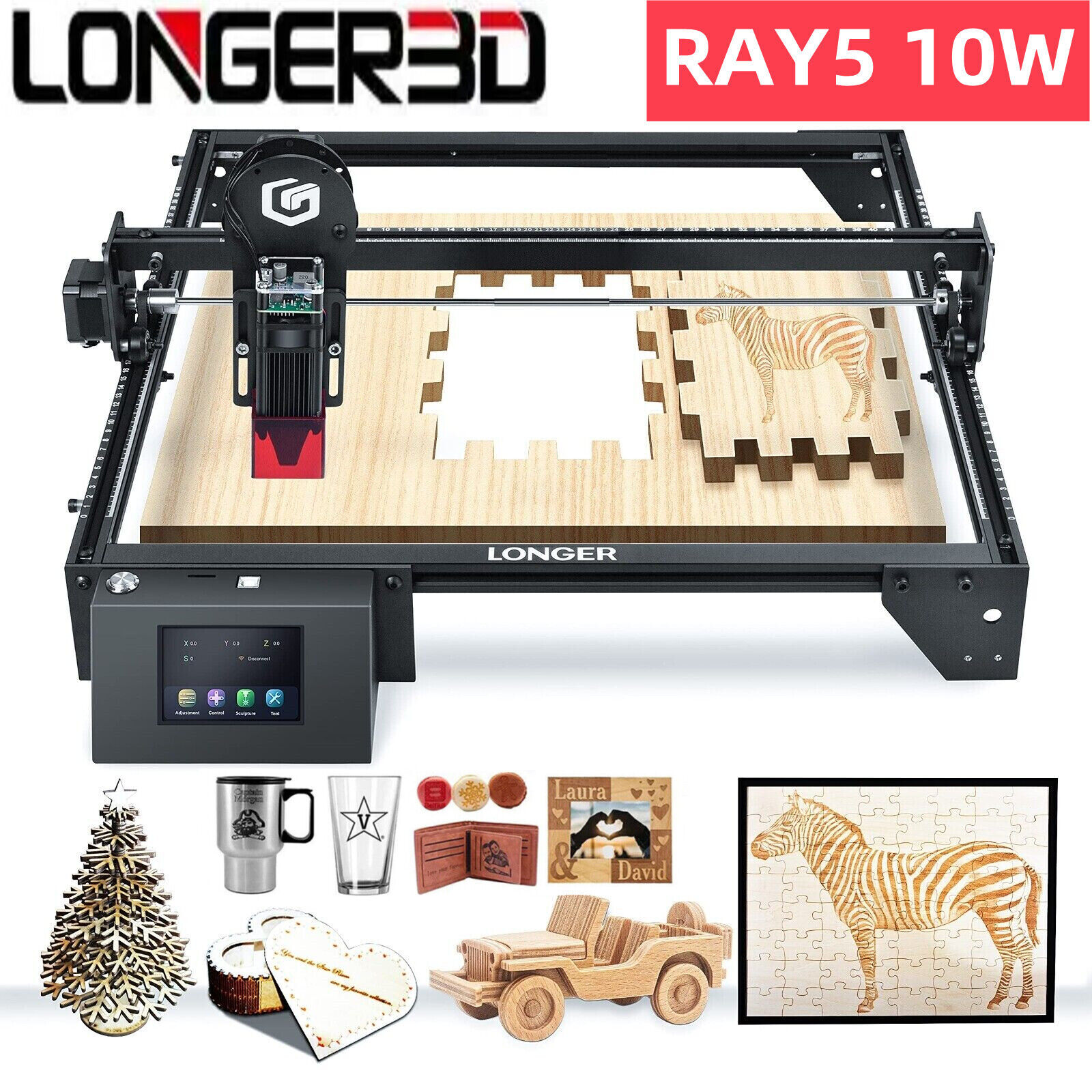 LONGER RAY5 10W W/ Roller High-Precision-Laser-Engraver and Laser Cutter Machine