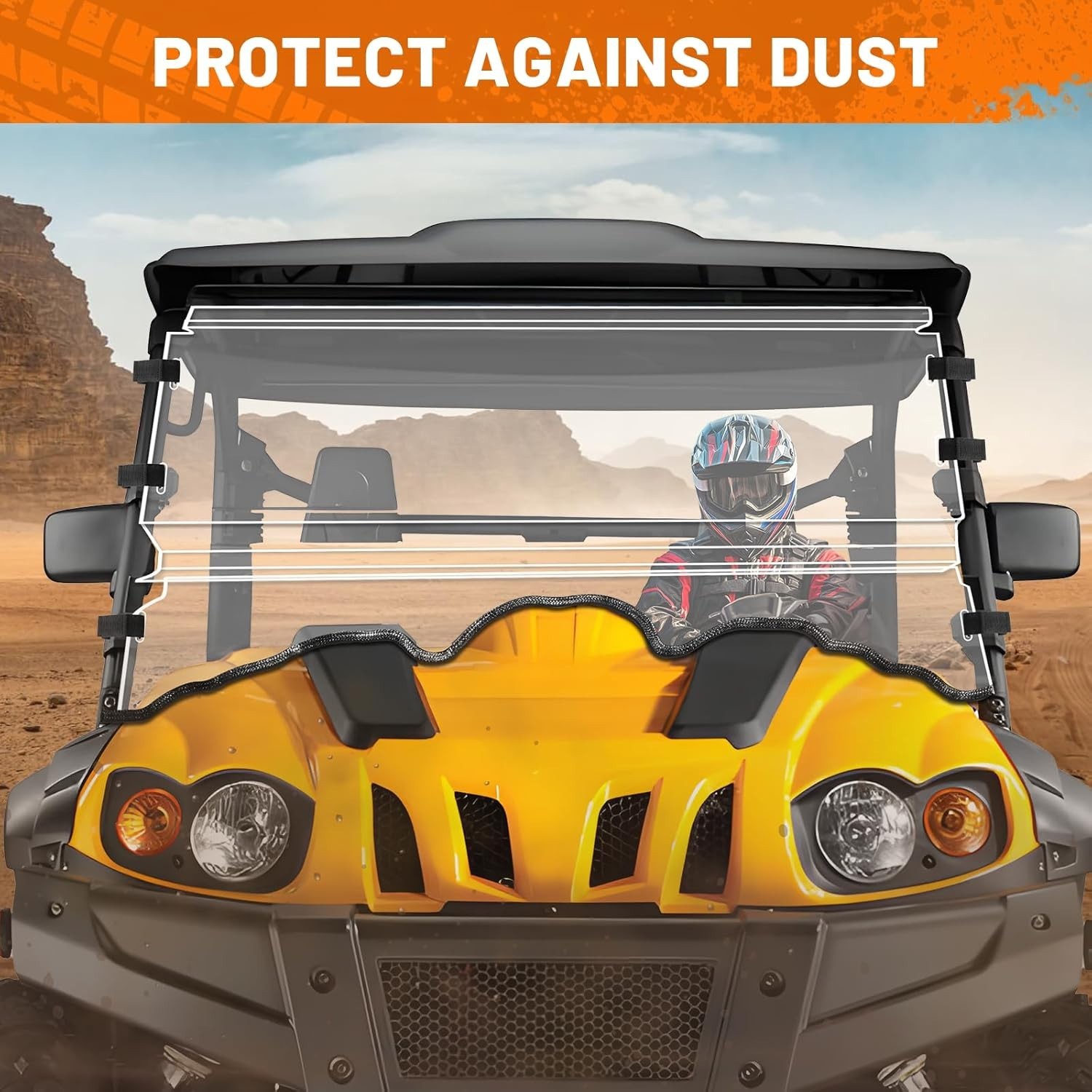 Scratch-Proof Heavy Duty UTV Windshield for Massimo, Hisun, Coleman, Bighorn