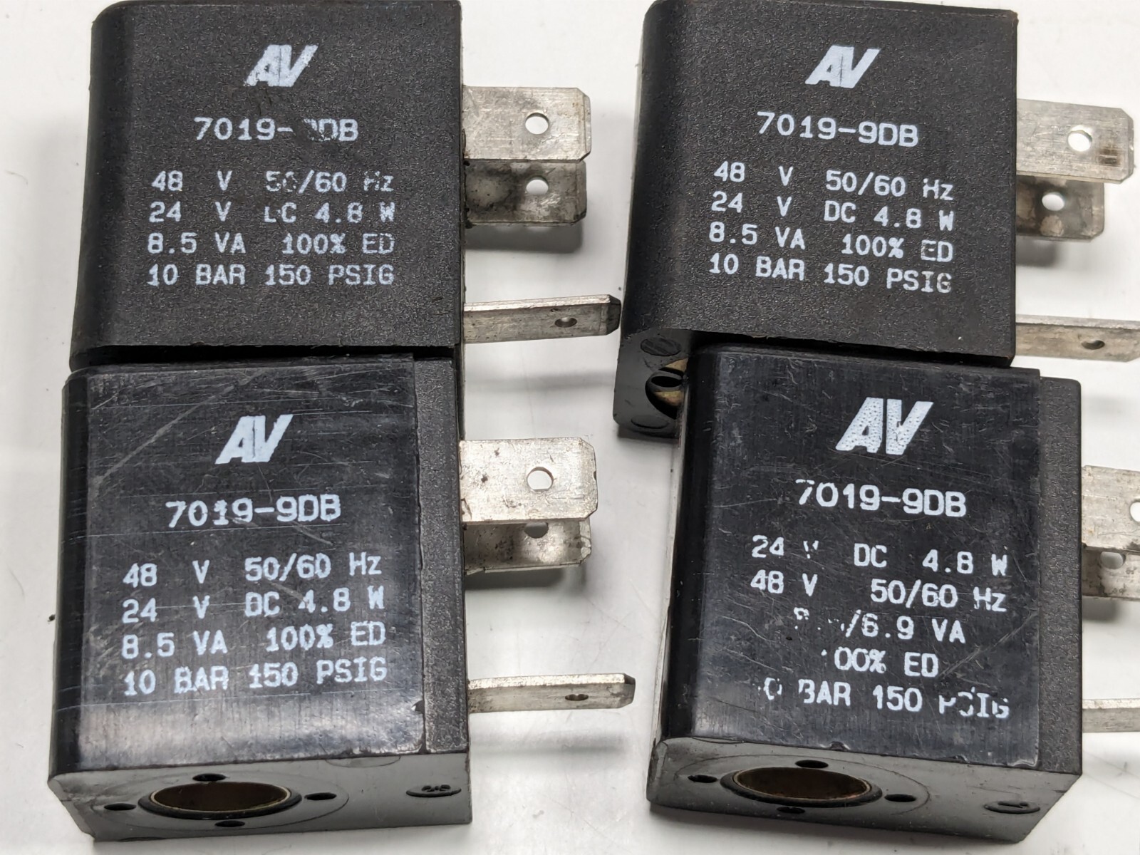 Lot of 4 AV Automatic Valve 7019-9DB Replacement Solenoid Coils 24V DC 4.8W 48V