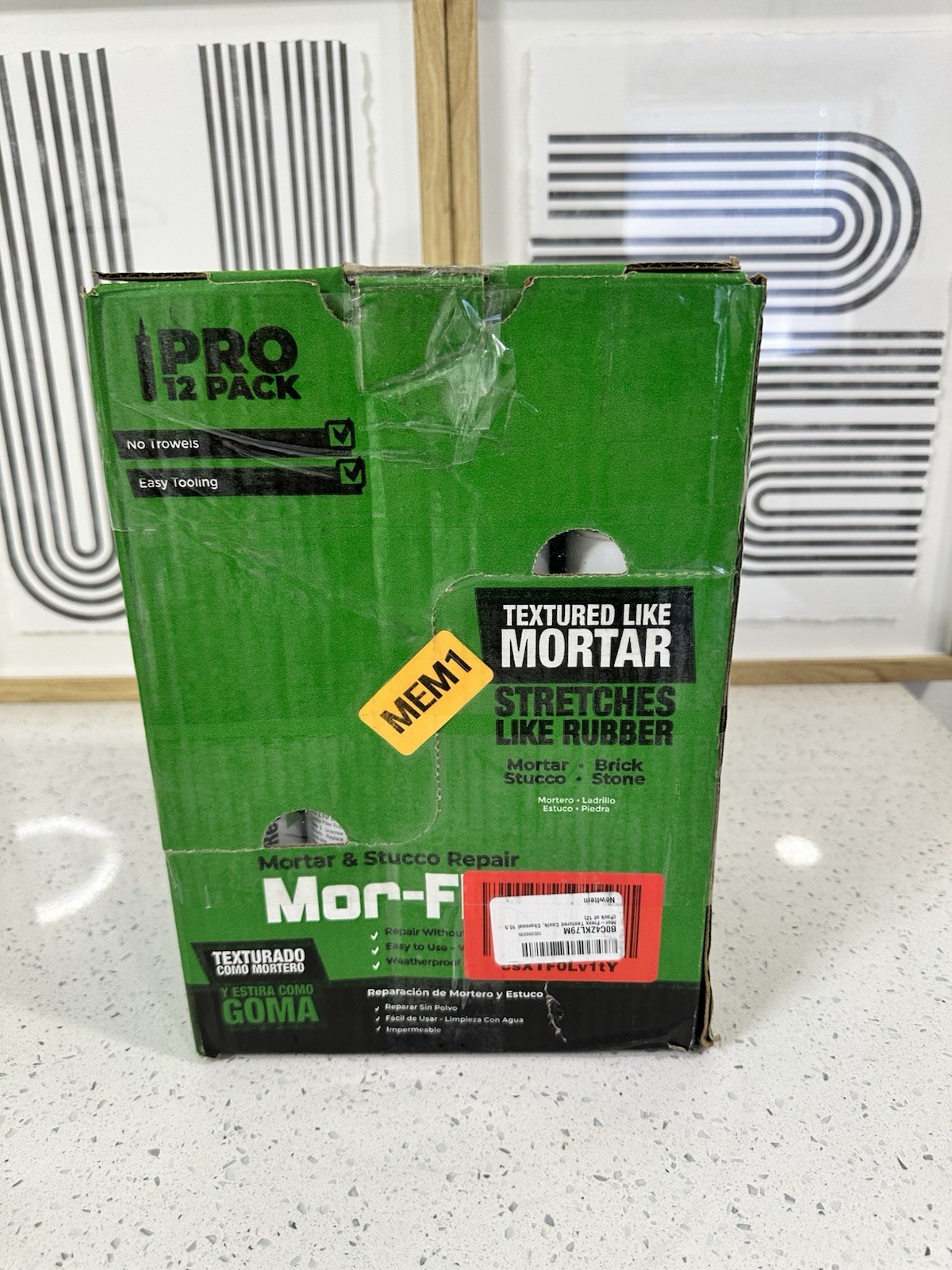 Mor-Flexx Textured Caulk, Charcoal 10.5 oz (Pack of 12) Mortar And Stucco Repair