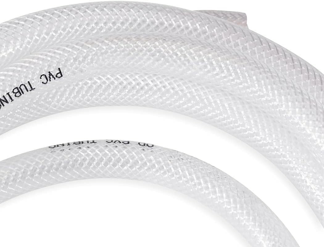 3/4 Inch ID 5 Ft Clear Reinforced PVC Braided Hose High Pressure Water Gas