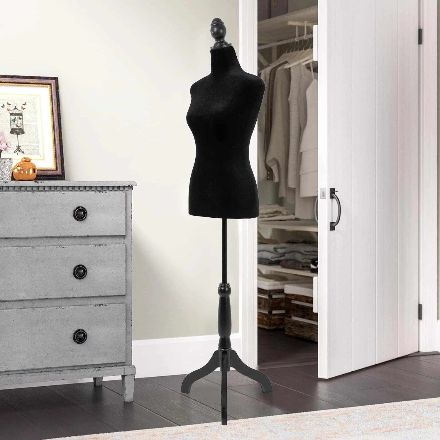 Share Mannequin Body Dress Form Torso Female Manikin 49.6-63.4 Inch Height Adj