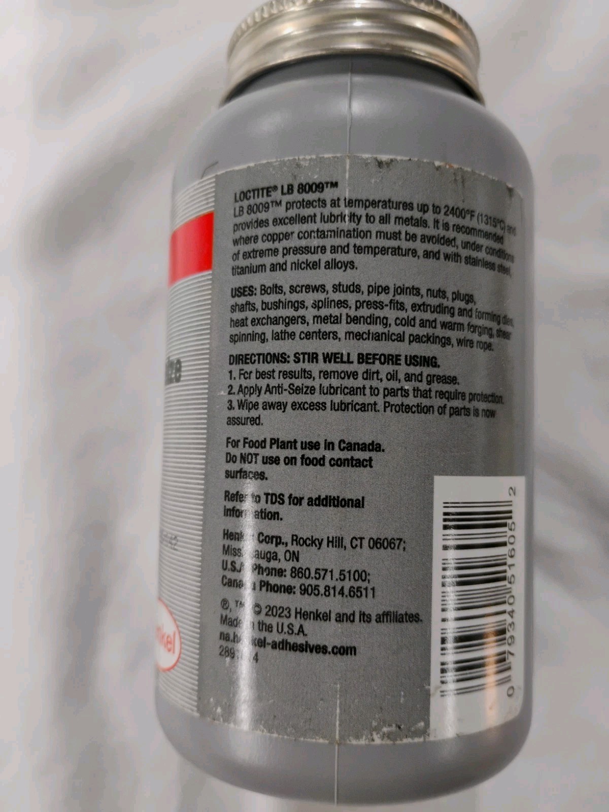 Loctite LB 8009, Part# 234347 Heavy Duty Anti-Seize, Brush-Top Bottle 9oz