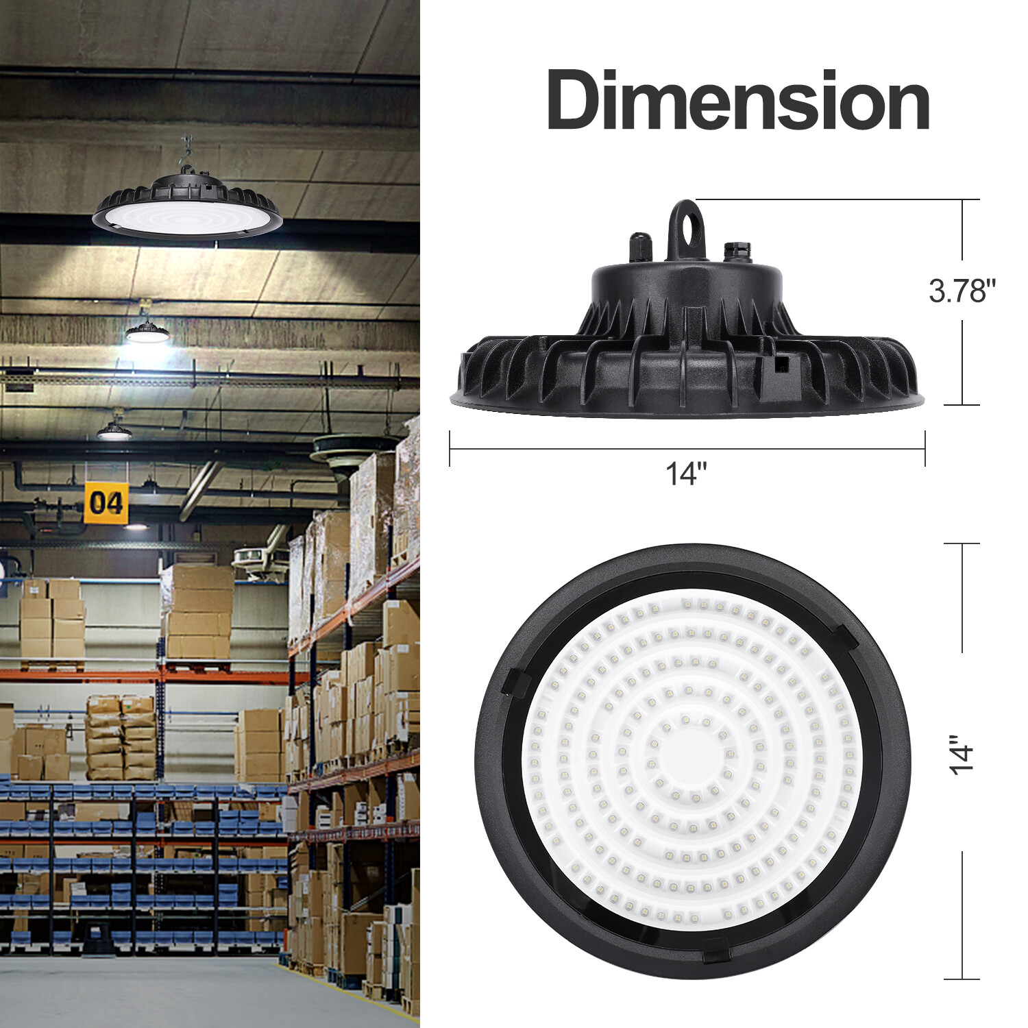 4 Pack 300W UFO Led High Bay Light Industrial Commercial Factory Warehouse Light