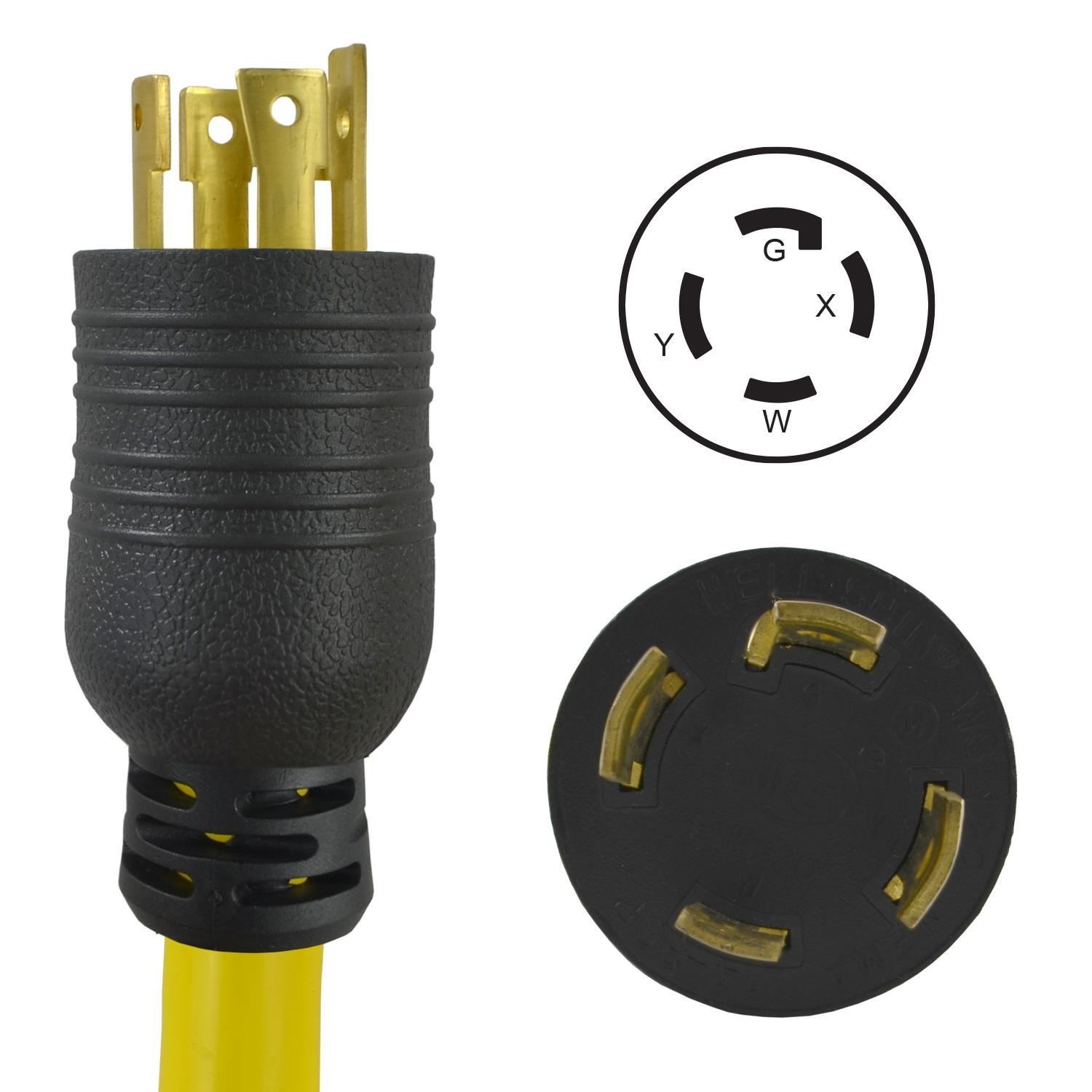 Conntek 50FT 30 Amp Generator Extension Cord NEMA L14-30 Twist Locking