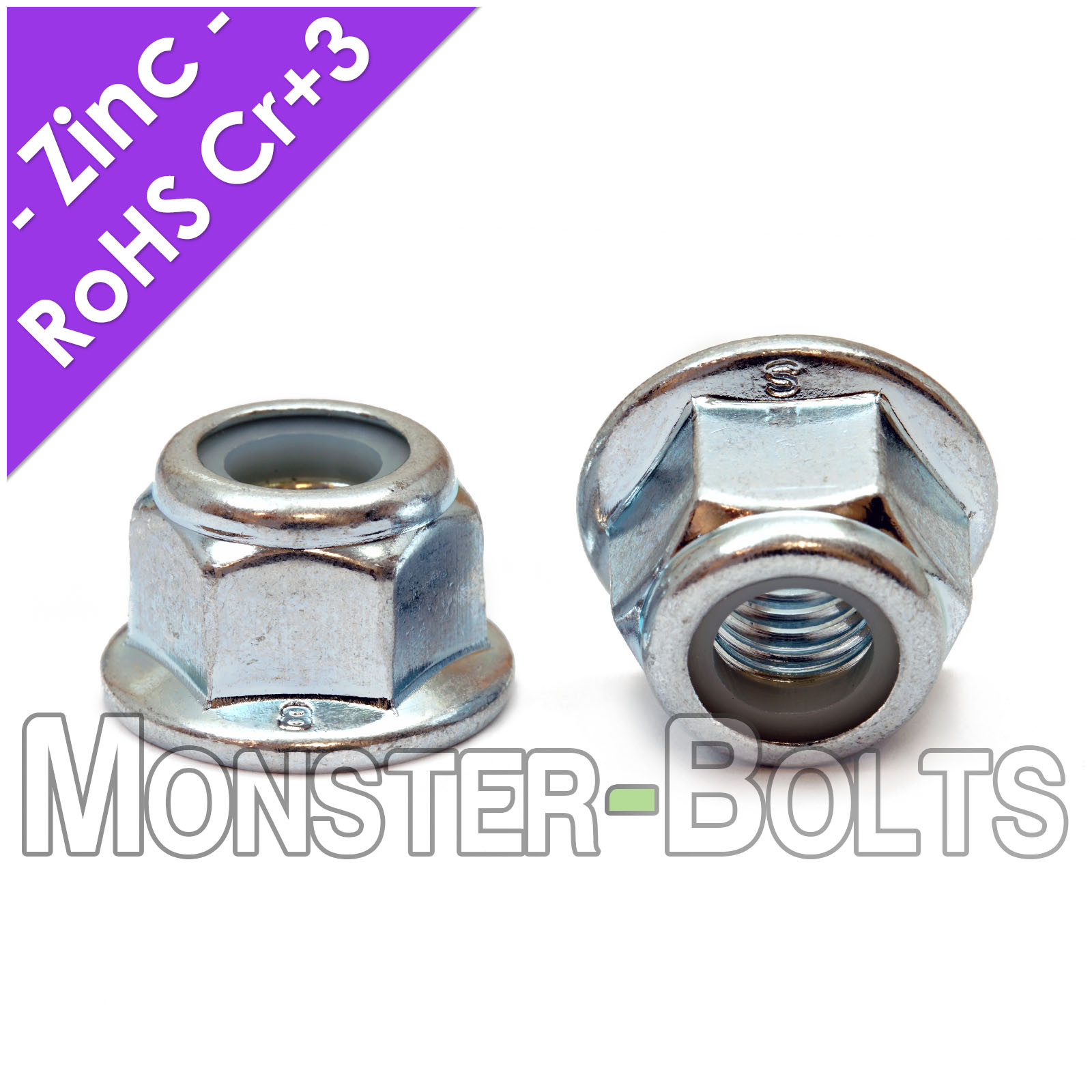 M5-0.80 Nylon Insert Hex Flange Lock Nut Prevailing Torque DIN 6926 Zinc CL 8