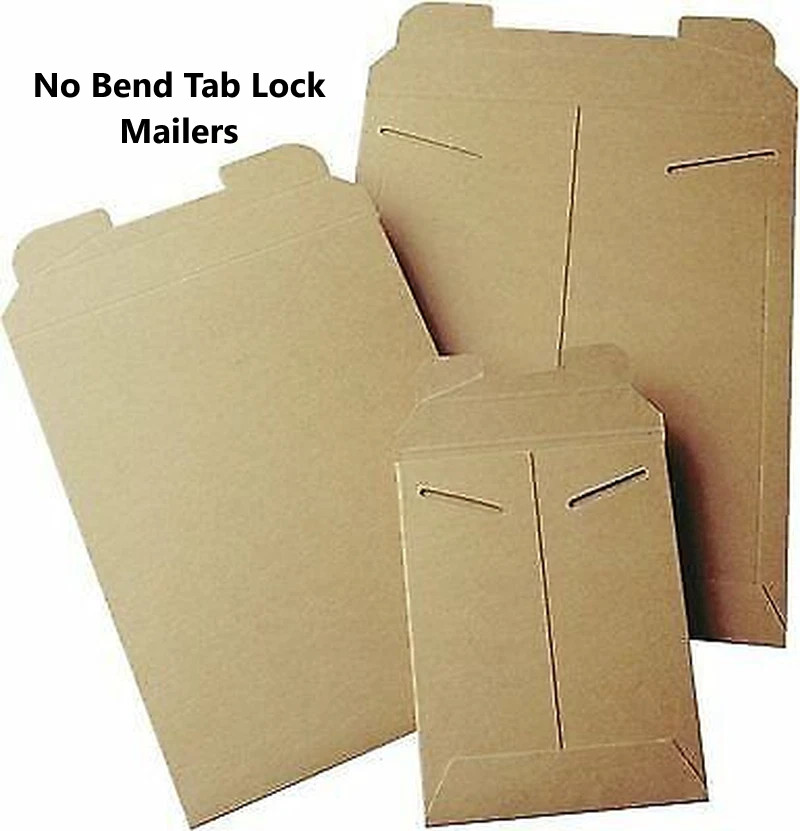 9.75″ x12.25″ Kraft No Bend Tab Lock Mailers Rigid Flat Photo Envelopes