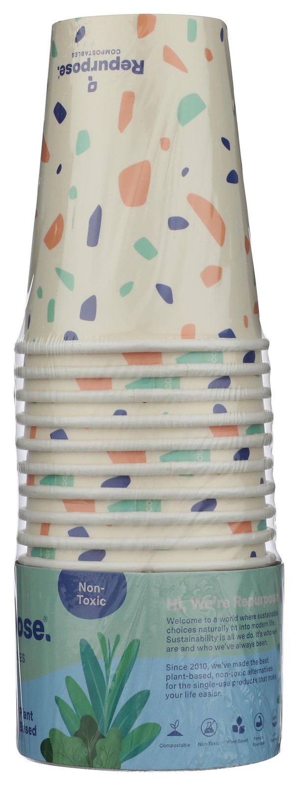 REPURPOSE 12oz Hot Cup 18 Count 12 Ounces, Light Brown