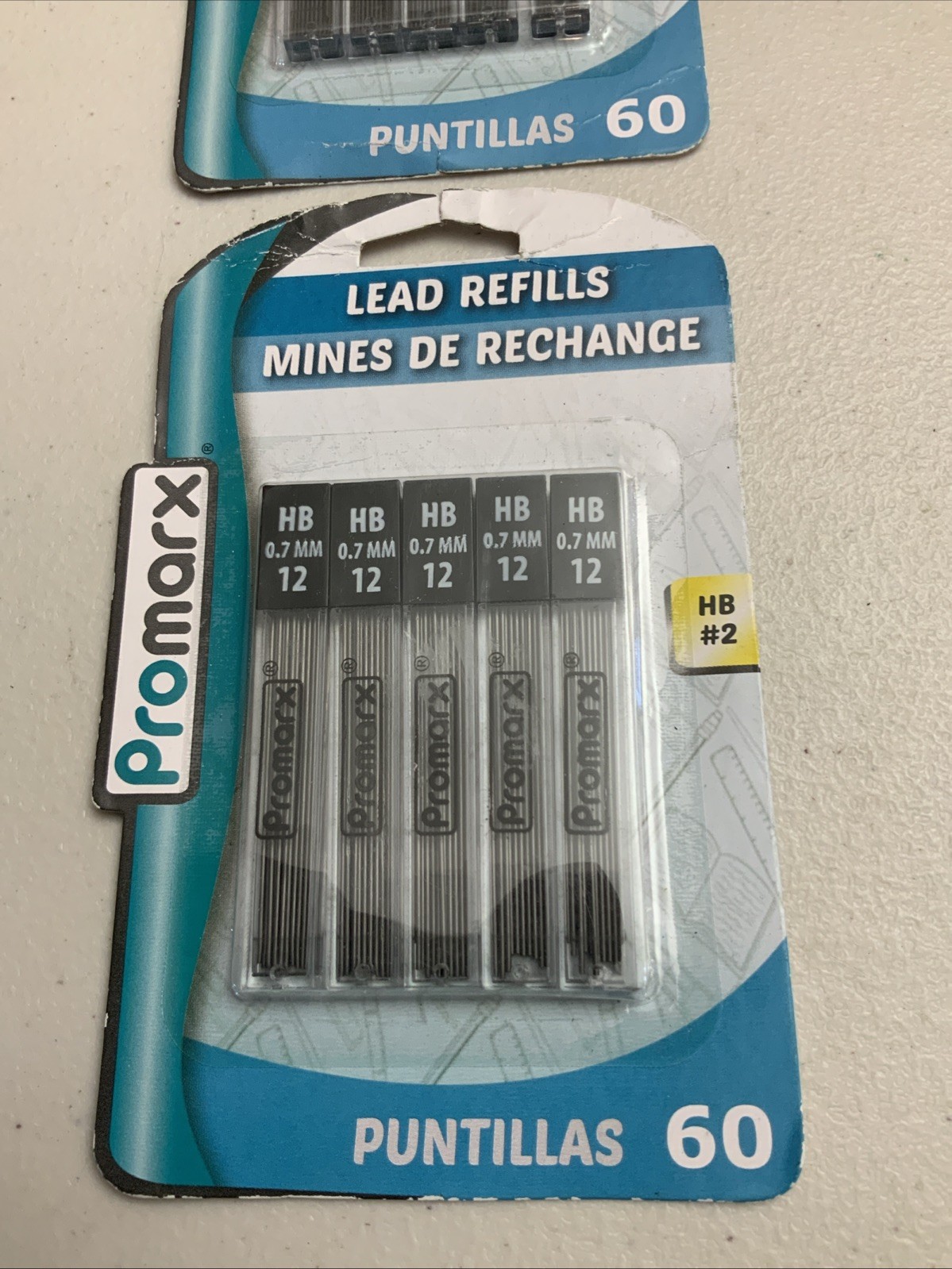 2x 60ct Promarx Mechanical Pencil Lead Refills .07mm (5x12pcs) New Sealed HB#2