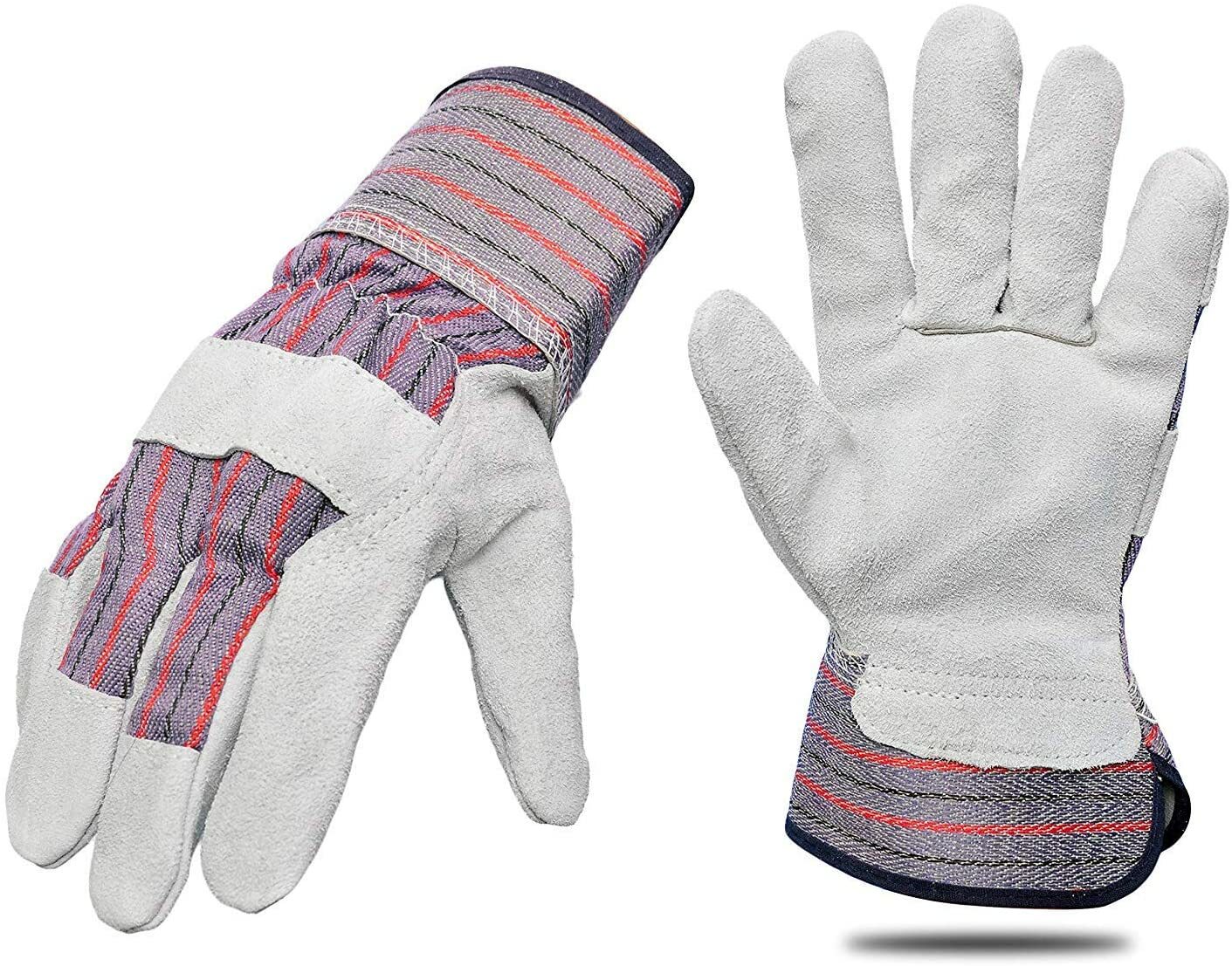 G & F 5015 Regular Cowhide Leather Palm Work Gloves For Driving And Construction