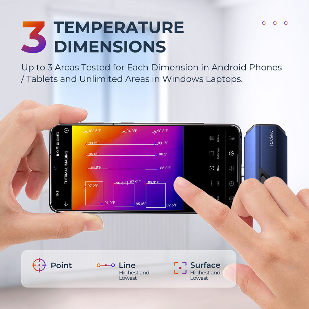 TOPDON TC001 OnePro-Grade Thermal Imaging Camera 256×192 50mK USB Type C Android