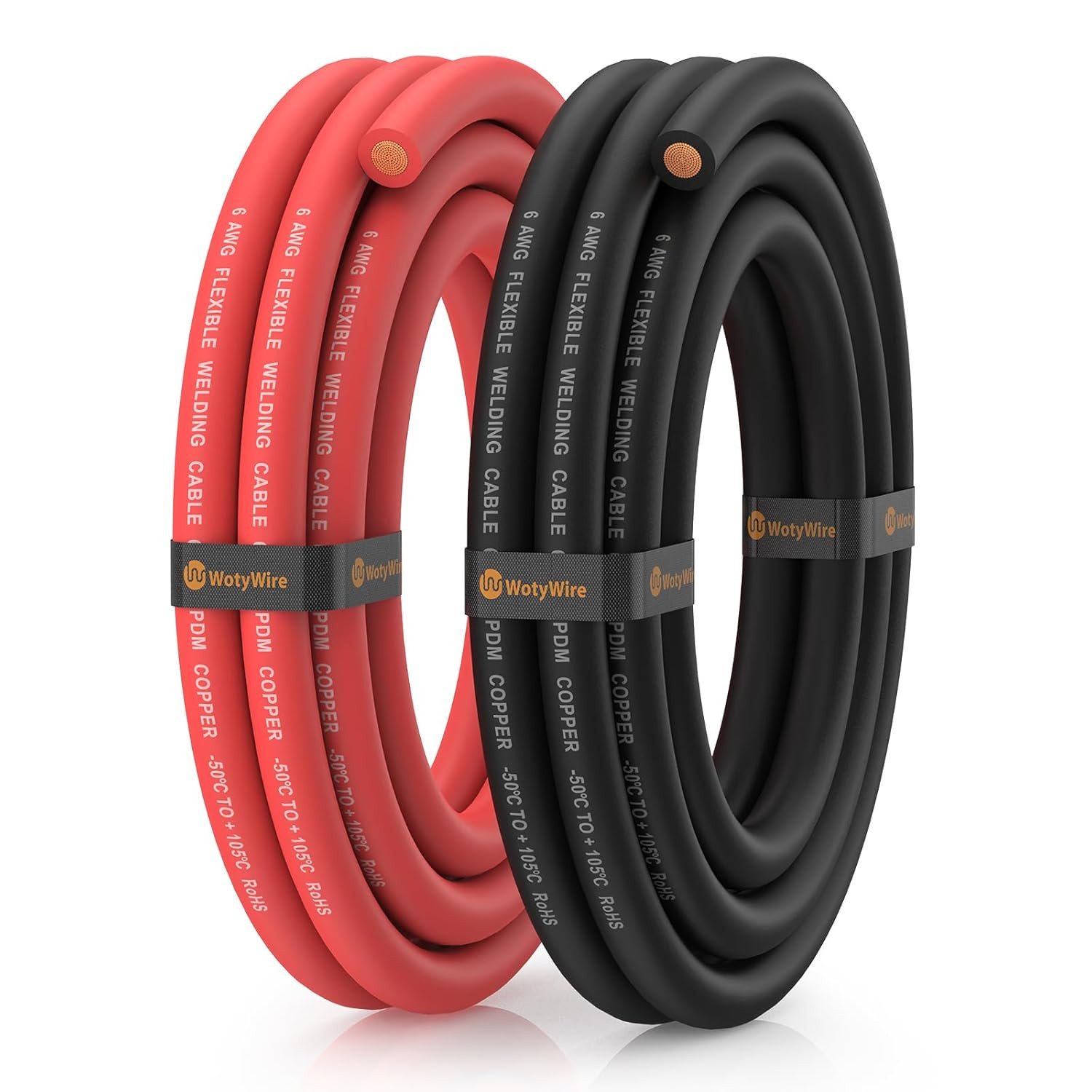 4 Gauge Wire Battery Cable, 4 AWG EPDM Welding Cable with Oxygen-Free Copper, Fl
