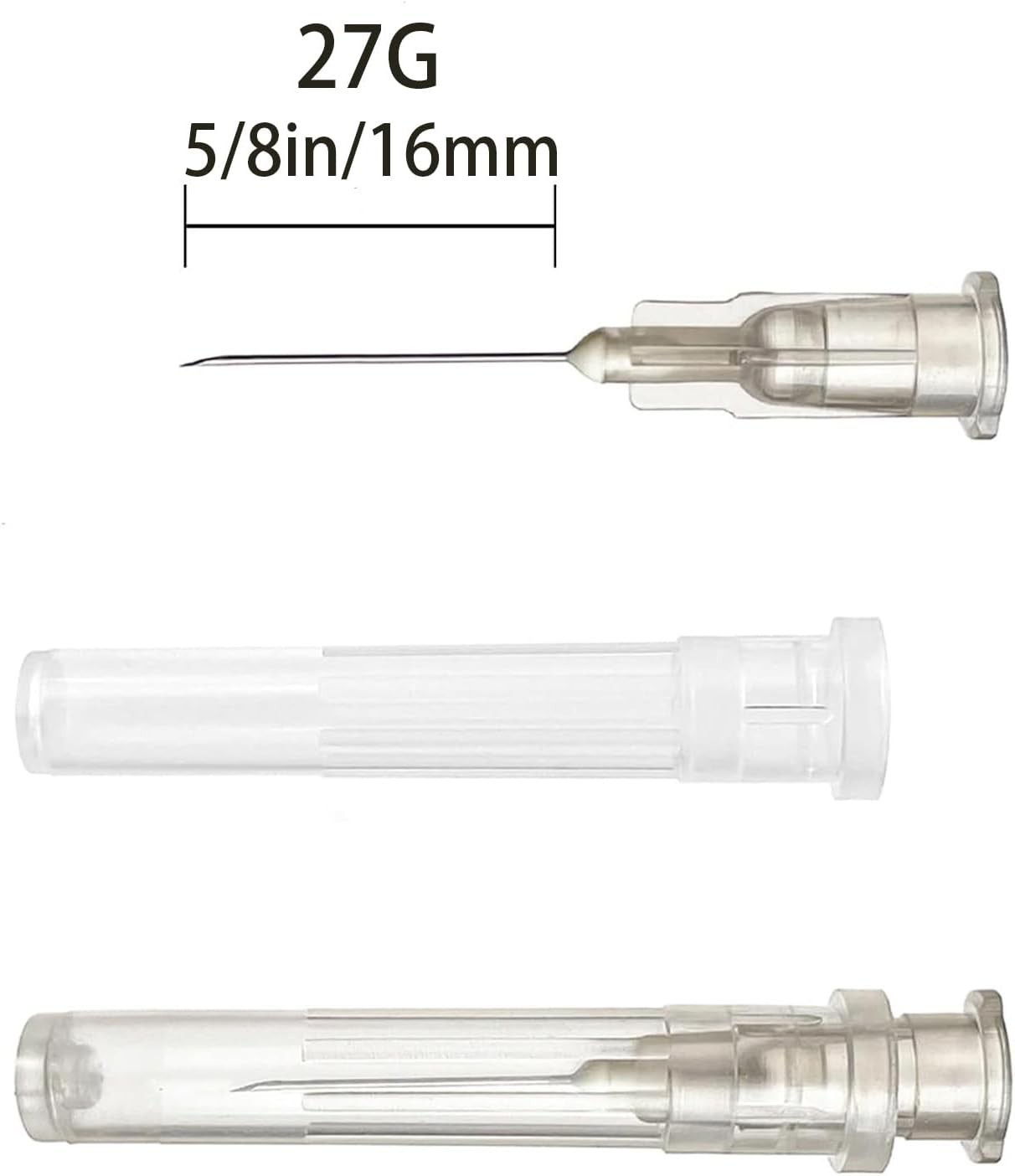 100 Pack 27G 5/8 Inch Luer Lock Syringes for Scientific Applications