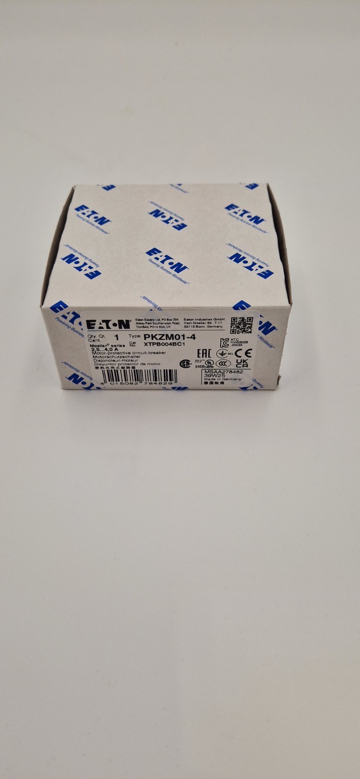 EATON Thermal Magnetic Circuit Breaker Motor Protect PKZM01-4 4A 3 Pole New US