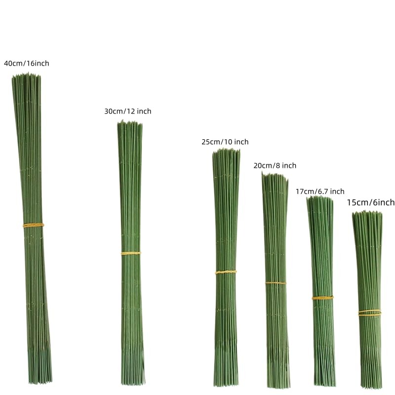 Green Flexible Craft Wire 100 Counts 14 Gauge (2mm) Floral Stem Wire with Unc…