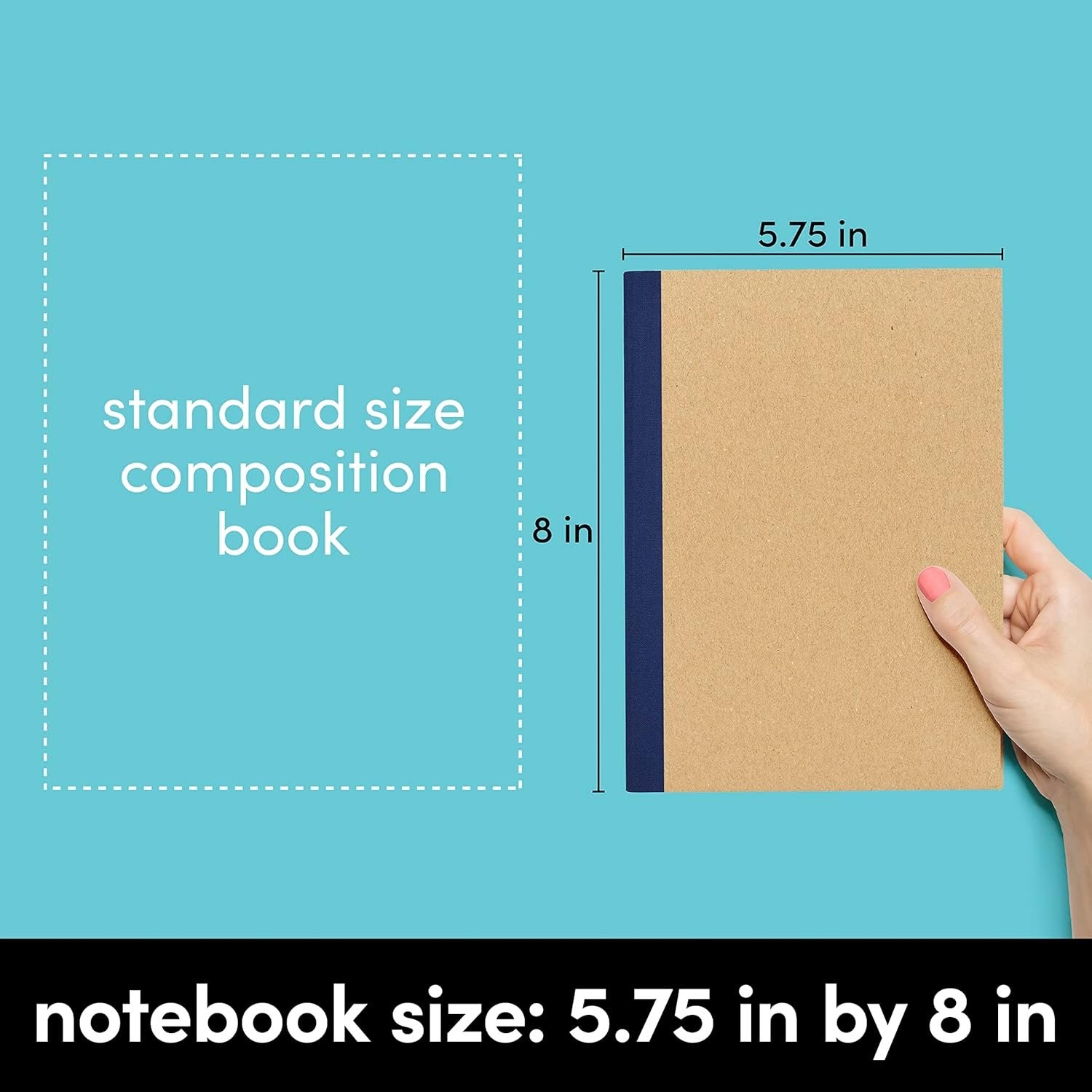 12-Pack Composition Notebook Journals, 120 Pages, Kraft Cover with Jewel Tone Sp