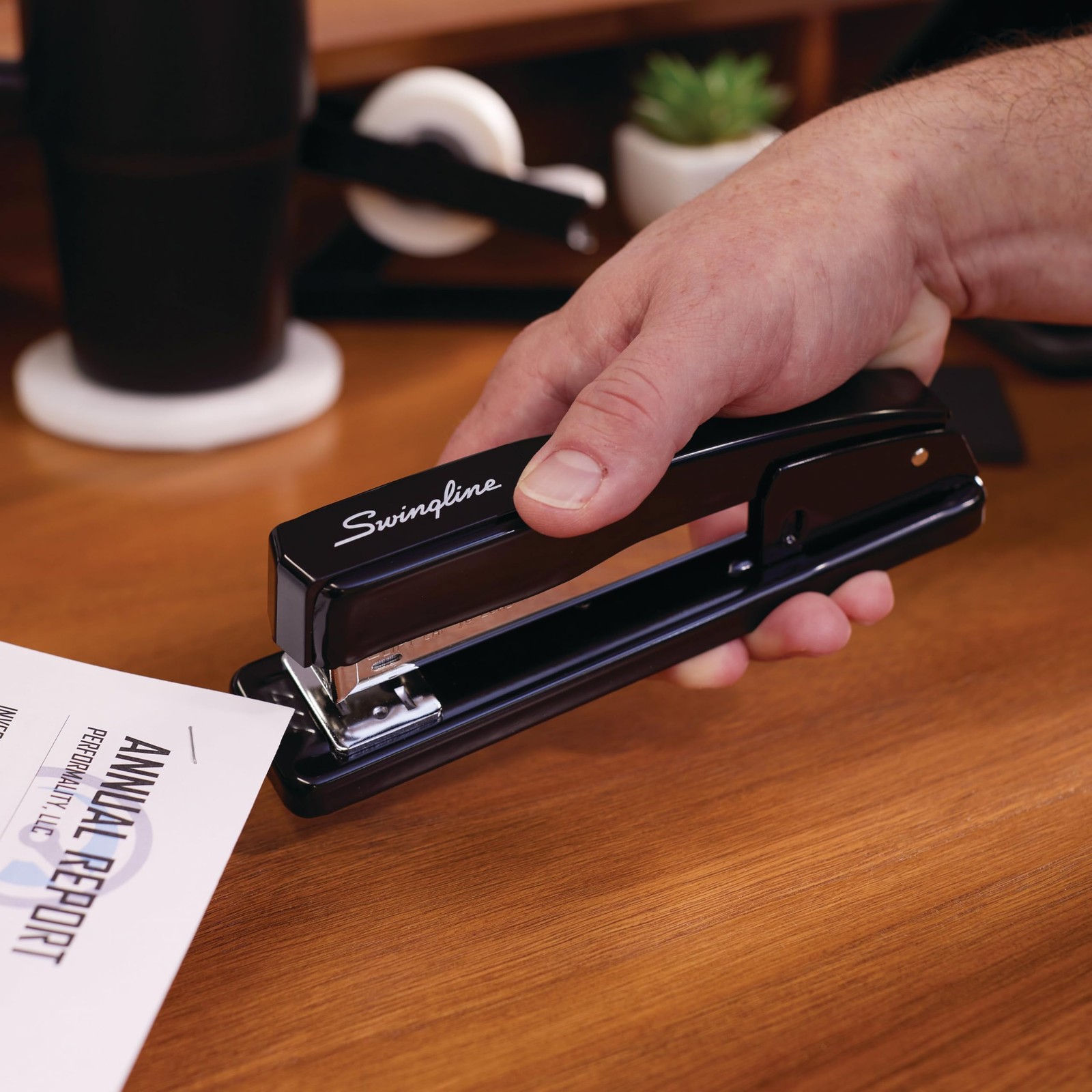 Commercial Stapler, 20 Capacity, Jam , Metal, 2 Pack, Black (44401AZ)