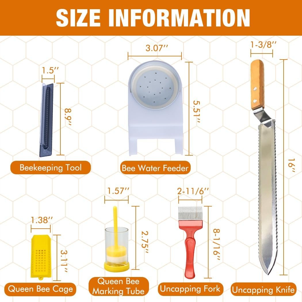 MayBee 13 Pcs Beekeeping Tools with Bee Smoker, Supplies Bee…