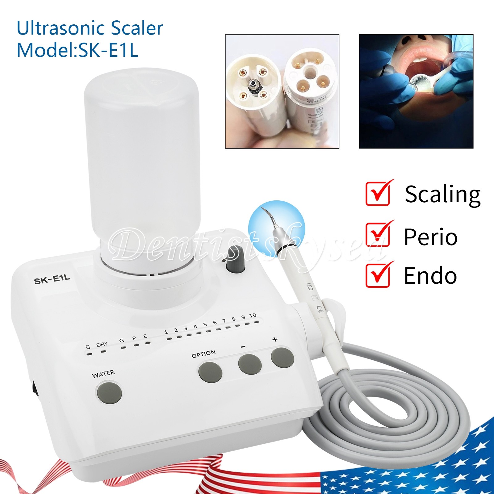 LED Ultrasonic Dental Scaler Household Pet Cleaning Set 2* Bottle and 5*tips