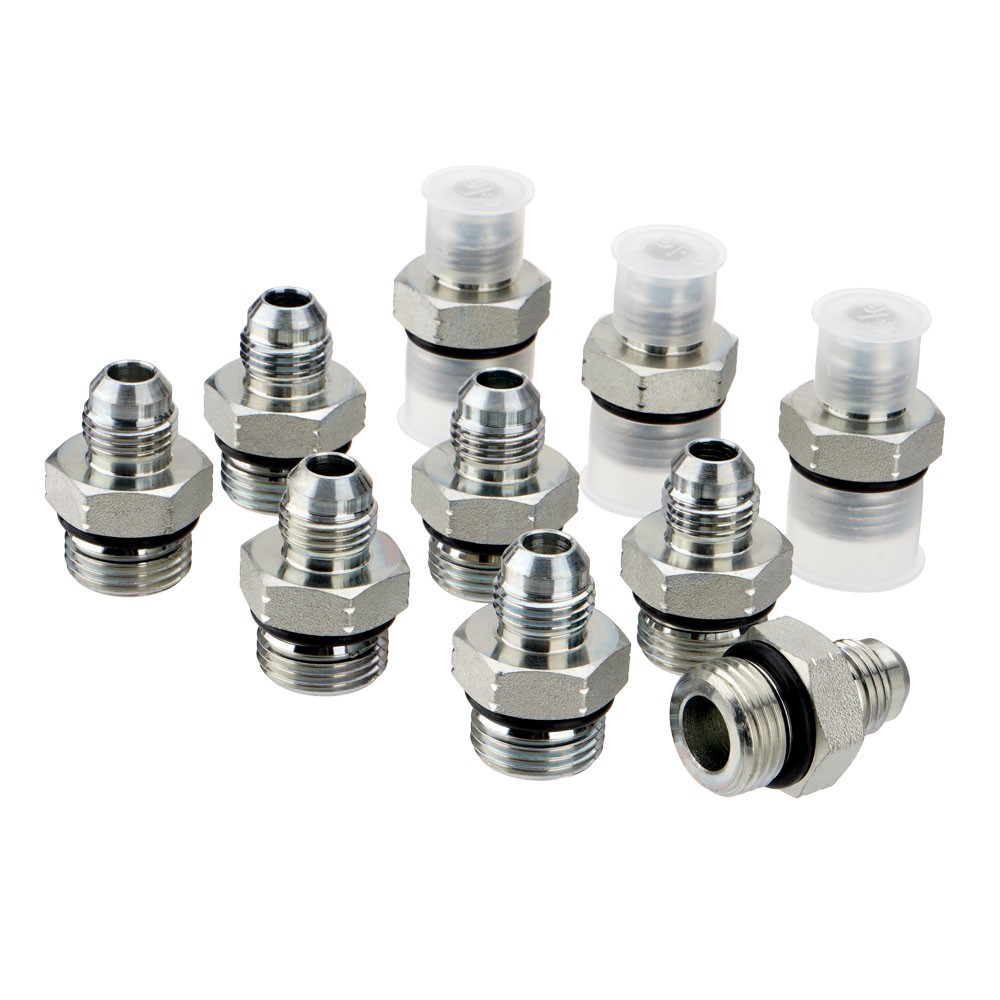 10 Pack 3/8″ JIC 37° Male x #8 SAE/ORB Male Hydraulic Hose Adapter Fittings New