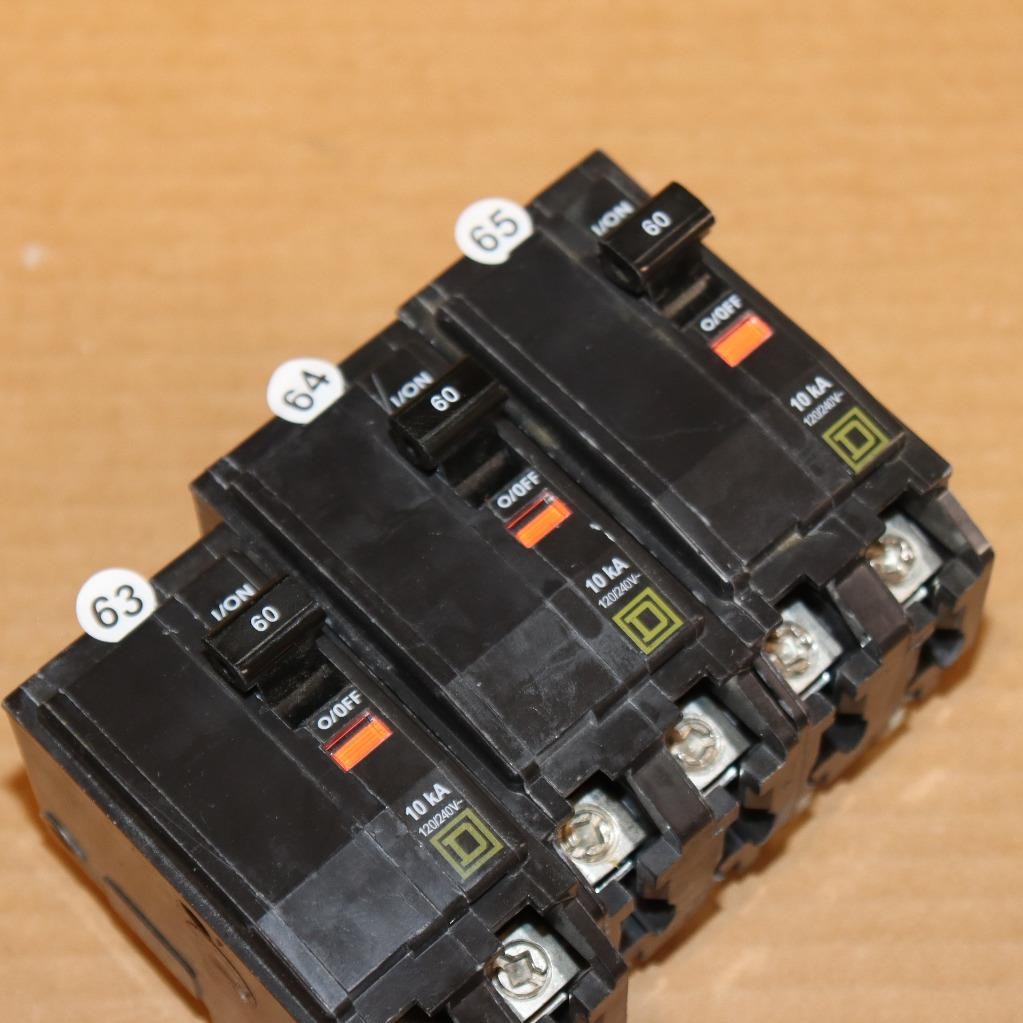 One New Square D QO260 2 Pole 60 Amp Plug In Breaker WT#s63-65