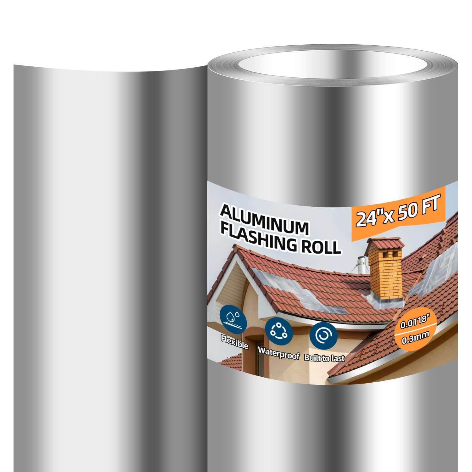 Aluminum Roll Flashing 24″ x 50′ – Metal Roofing Roll for Roof & Garden, 0.019″