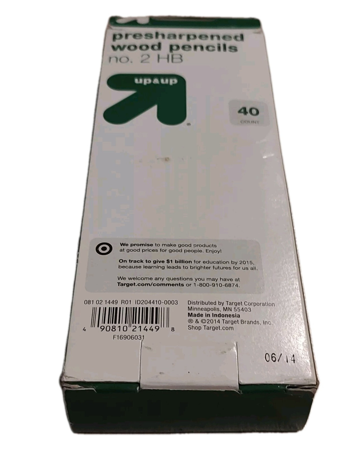 Up+Up Pre-sharpened Wood Pencils #2 HB Pack of 40 Target 2014 Indonesia Worn box