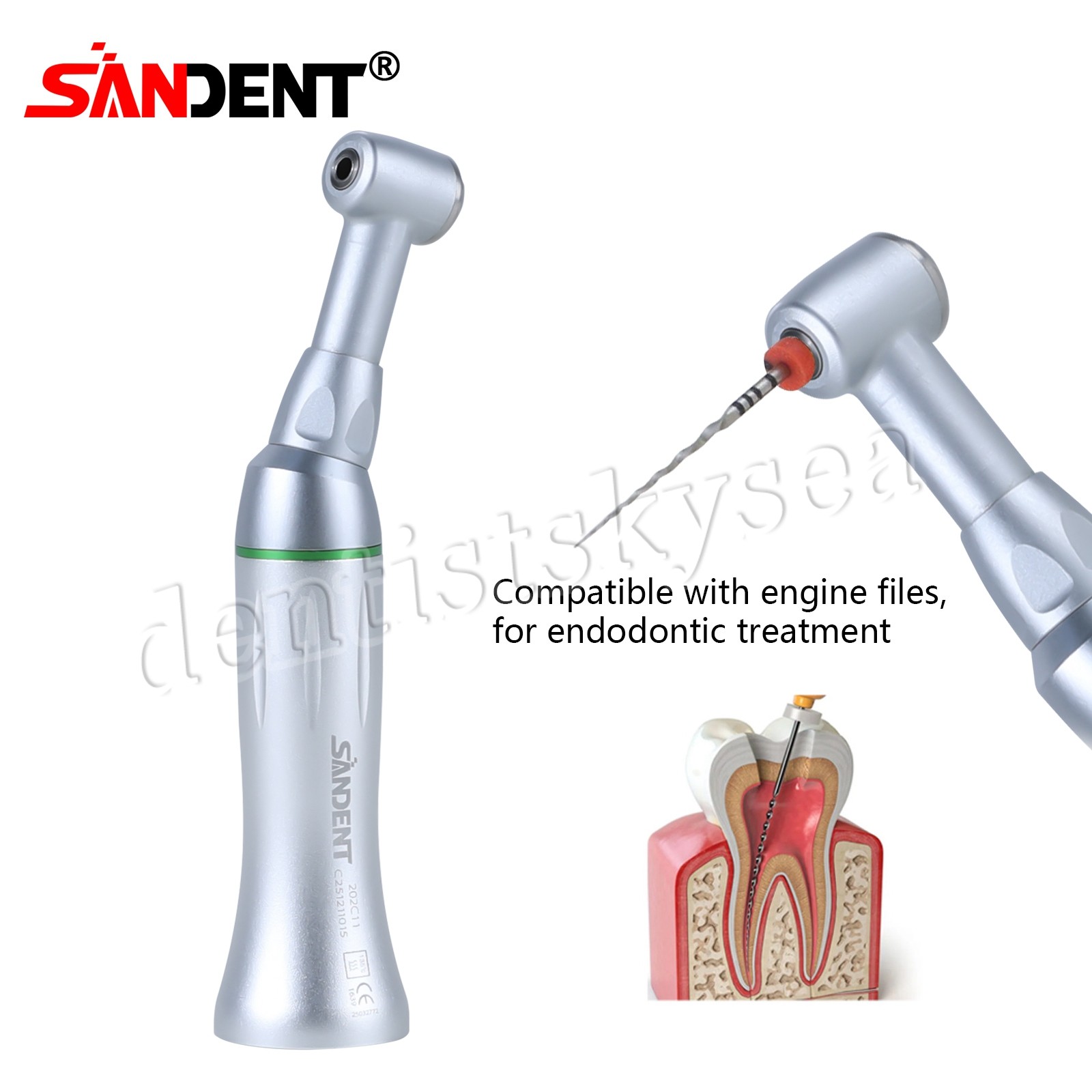 1-10 Dental 16:1 Reduction Endo Contra Angle Handpiece Push Button fit