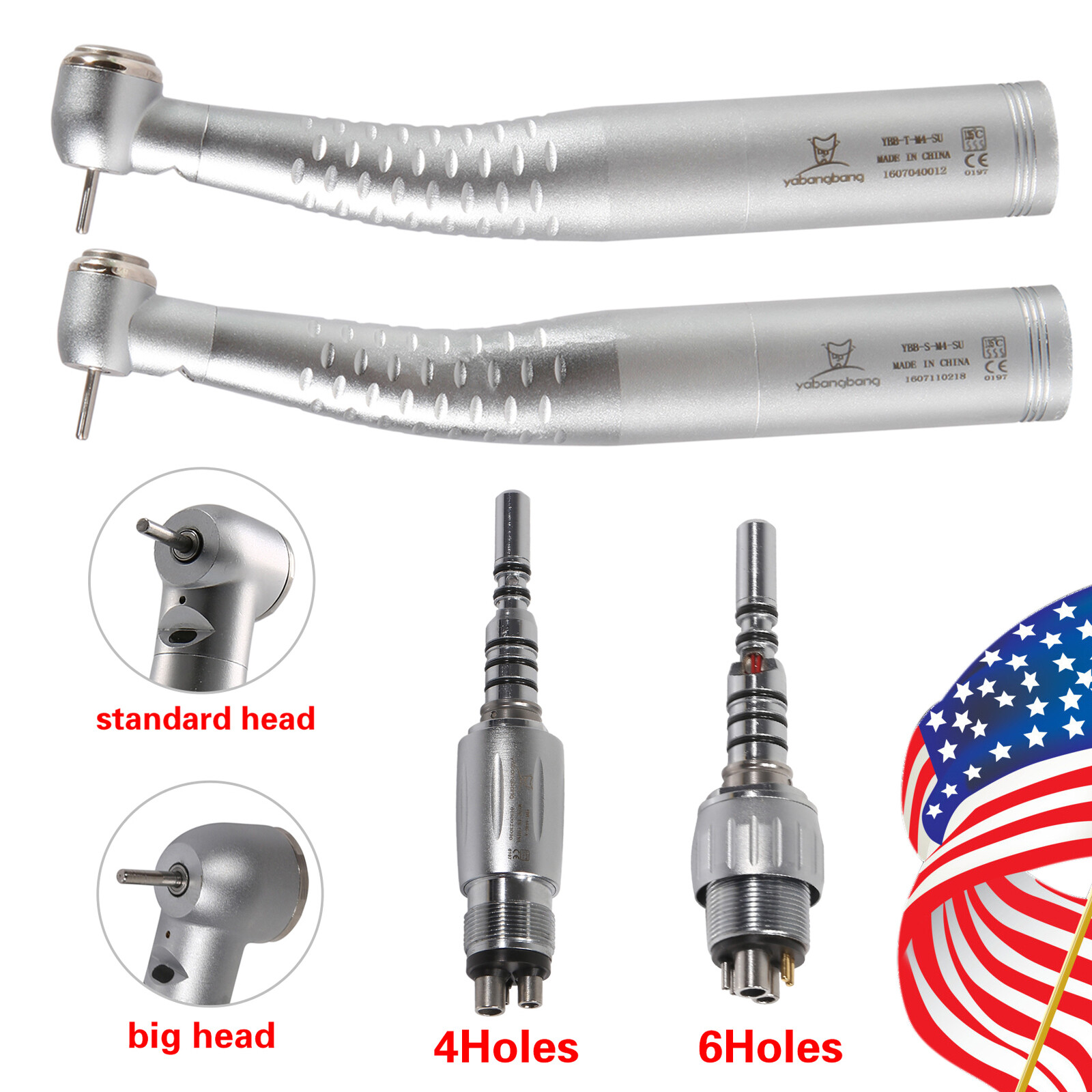 Dental Fiber Optic LED Handpiece High Speed / LED Quick Coupler 4/6Hole Fit KaVo