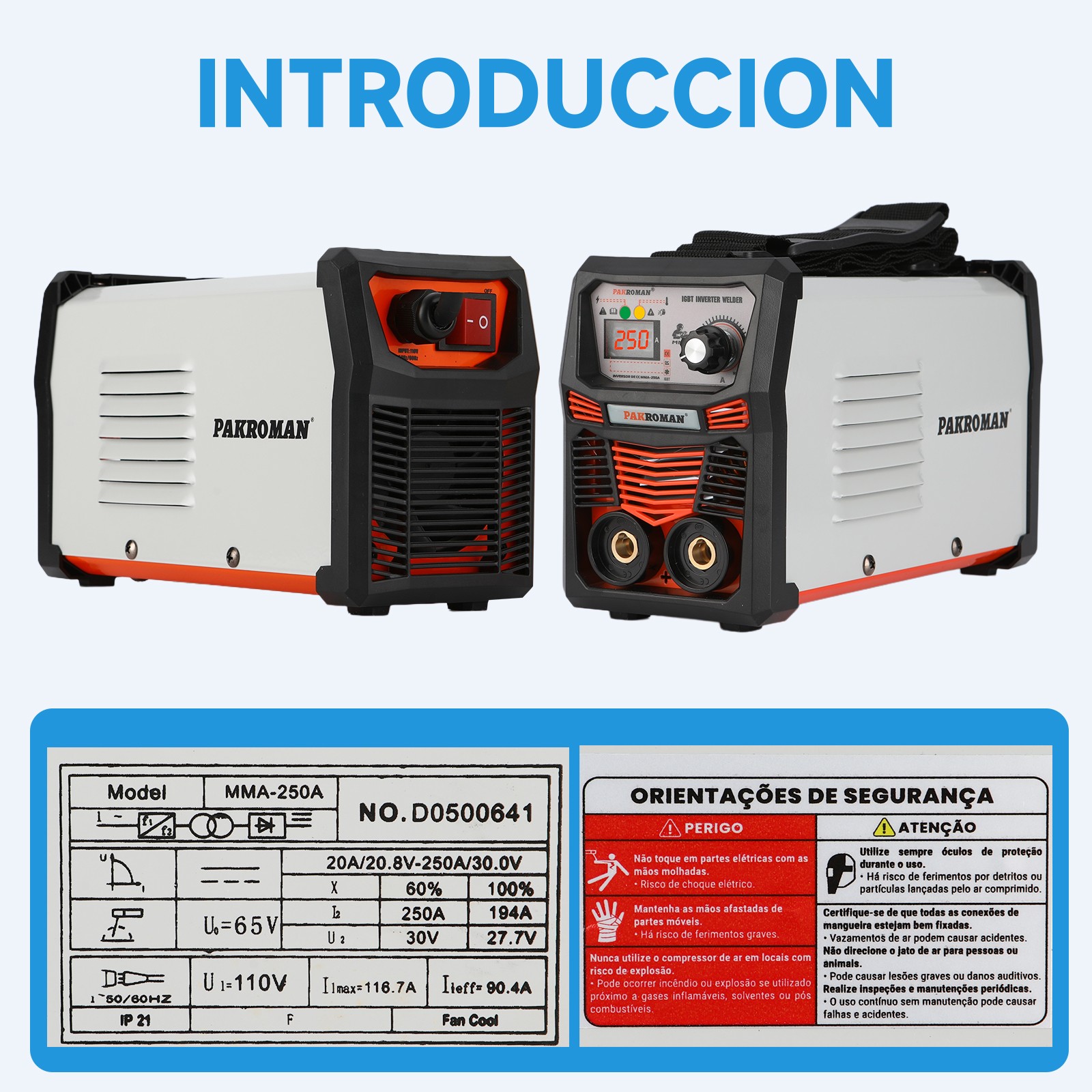 250A Portable Inverter Welder 110/127V ARC MMA Welding Machine Kit 50/60Hz