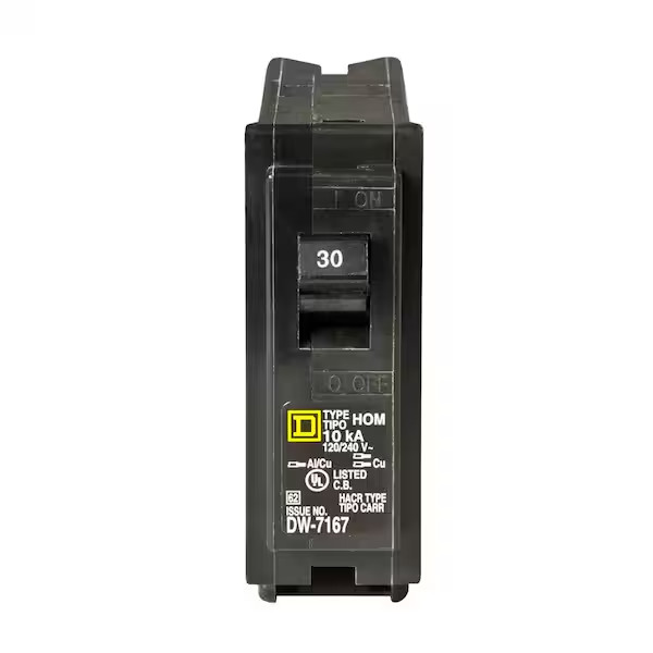 Homeline 30 Amp One-Pole Circuit Breaker HOM130CP, Square D Breakers 120/240 VAC