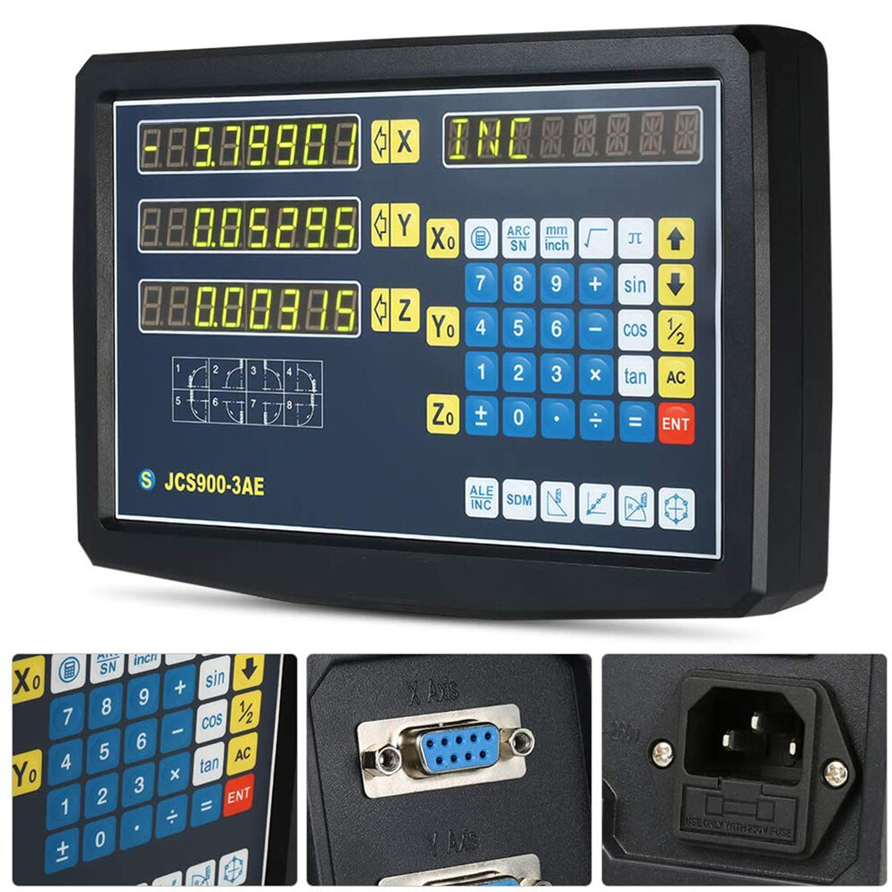 Linear Scale Digital Readout 2/3 Axis DRO Display Kit for Bridgeport Mill Lathe
