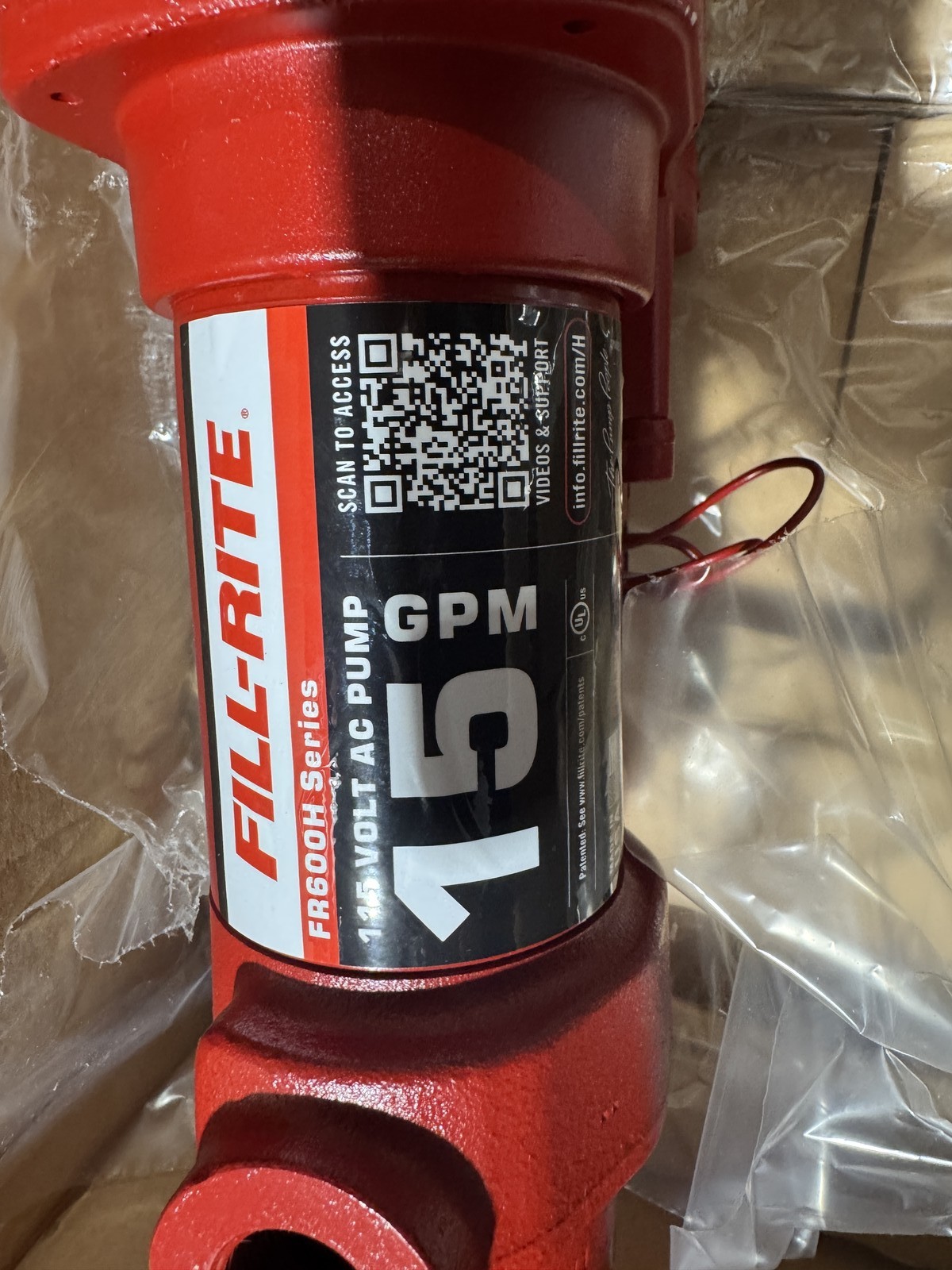 Fill-Rite FR610H 115V 15 GPM Fuel Transfer Pump W/Discharge Hose & Manual Nozzle